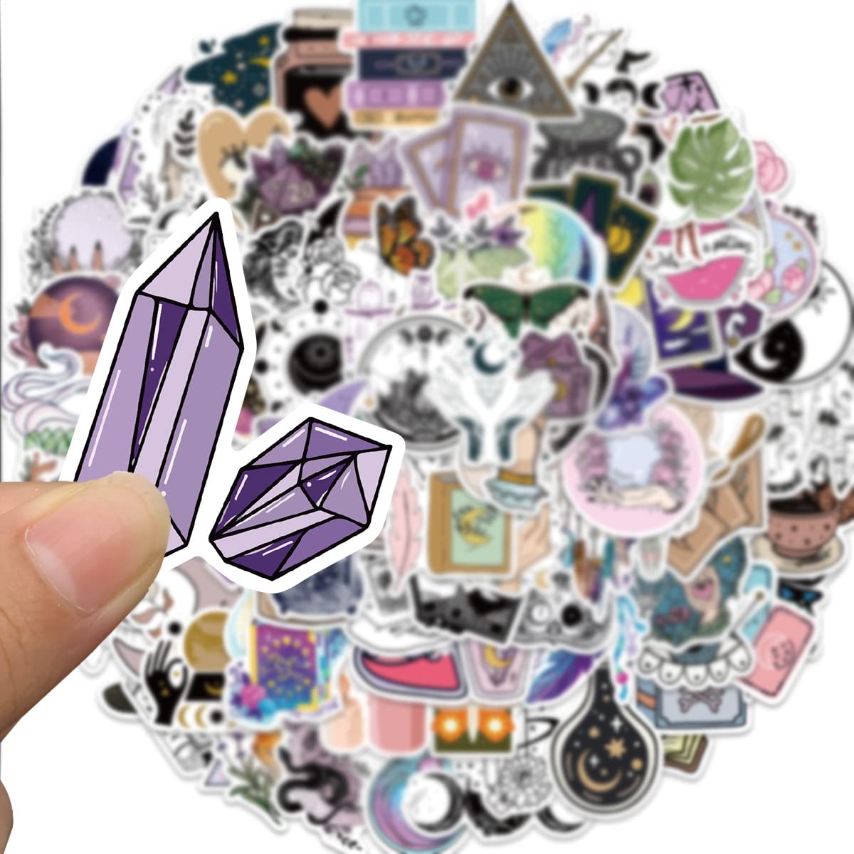 200Pcs Magic Witchy Stickers - Waterproof Gothic Stickers for Laptop, Water Bottle, Skateboard, Guitar, Helmet - Perfect for Halloween Decor, Witch Apothecary Aesthetic & Gothic Room Decor