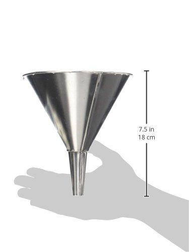 Stainless Steel Quart Tin Funnel - Heavy Duty Kitchen & Automotive Funnel for Cooking, Oil Transfer, and DIY Projects