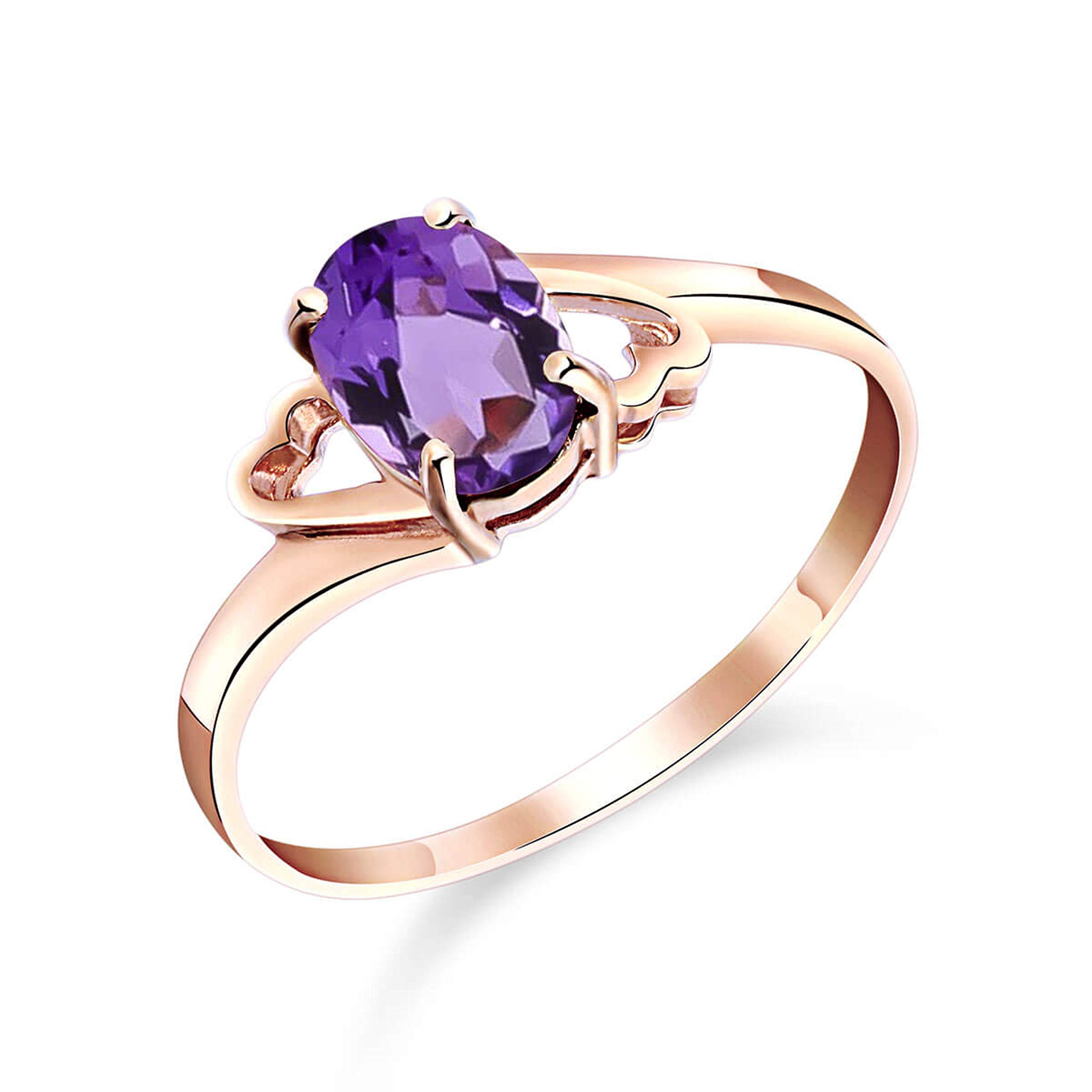 14K Yellow, White & Rose Gold Oval Amethyst Ring for Women | Galaxy Gold GG Elegant Jewelry | Perfect for Weddings, Anniversaries & Gifts