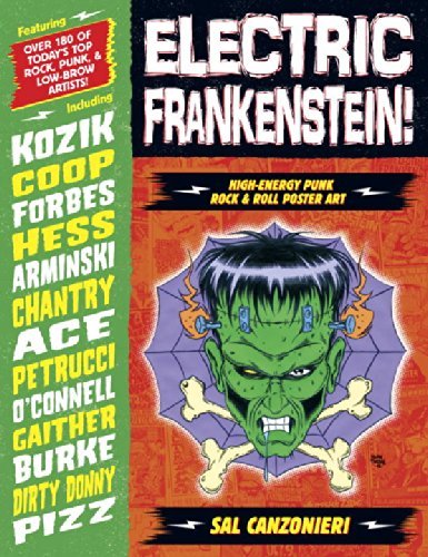 Electric Frankenstein High-Energy Punk Rock & Roll Poster Art Print by Sal Canzonieri - Vintage 2004 Music Wall Decor for Bedroom, Living Room & Man Cave
