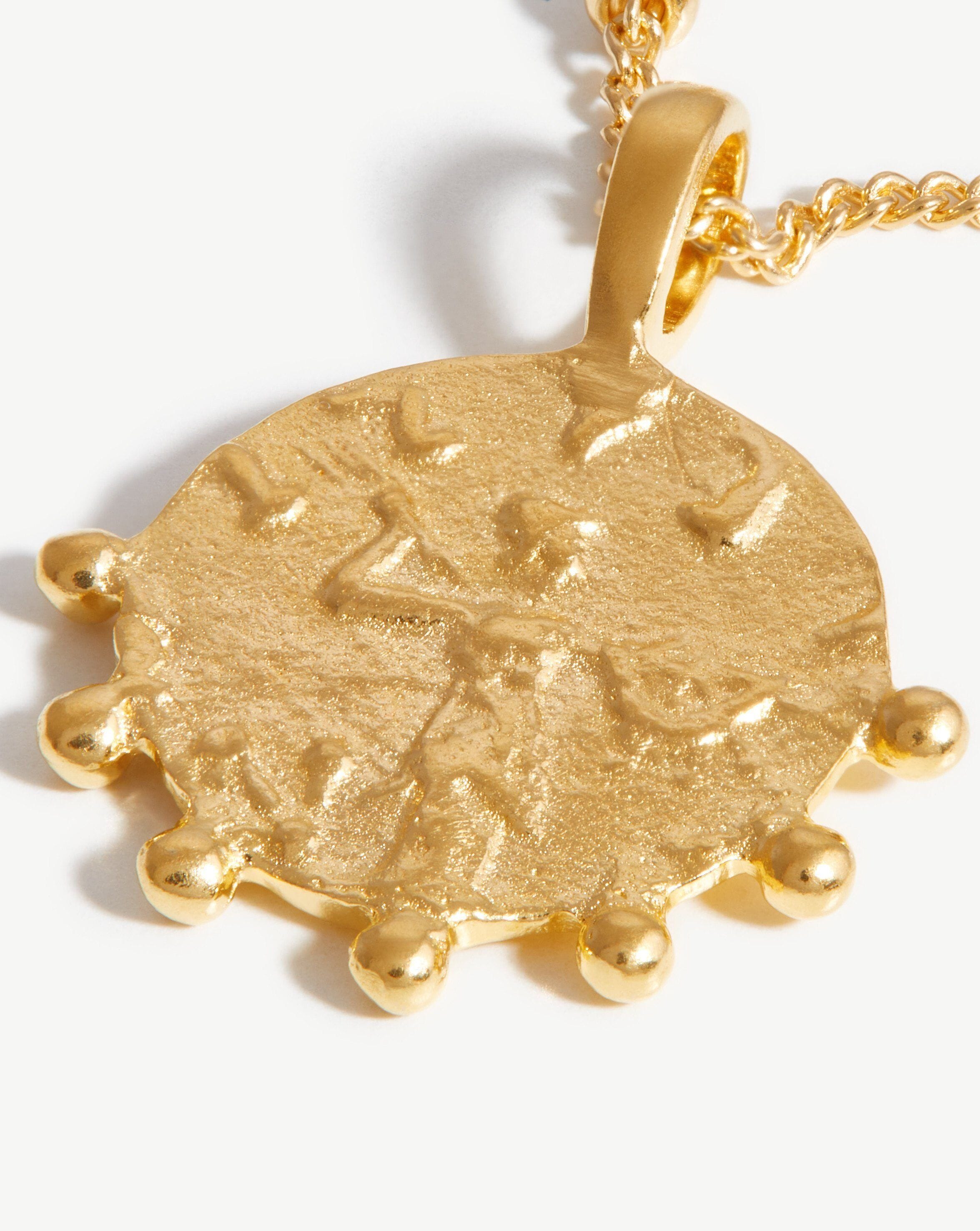 Lucy Williams Mini Beaded Coin Necklace - 18k Gold Vermeil Pendant for Women | Elegant Layering Jewelry, Perfect for Everyday Wear, Date Nights & Special Occasions