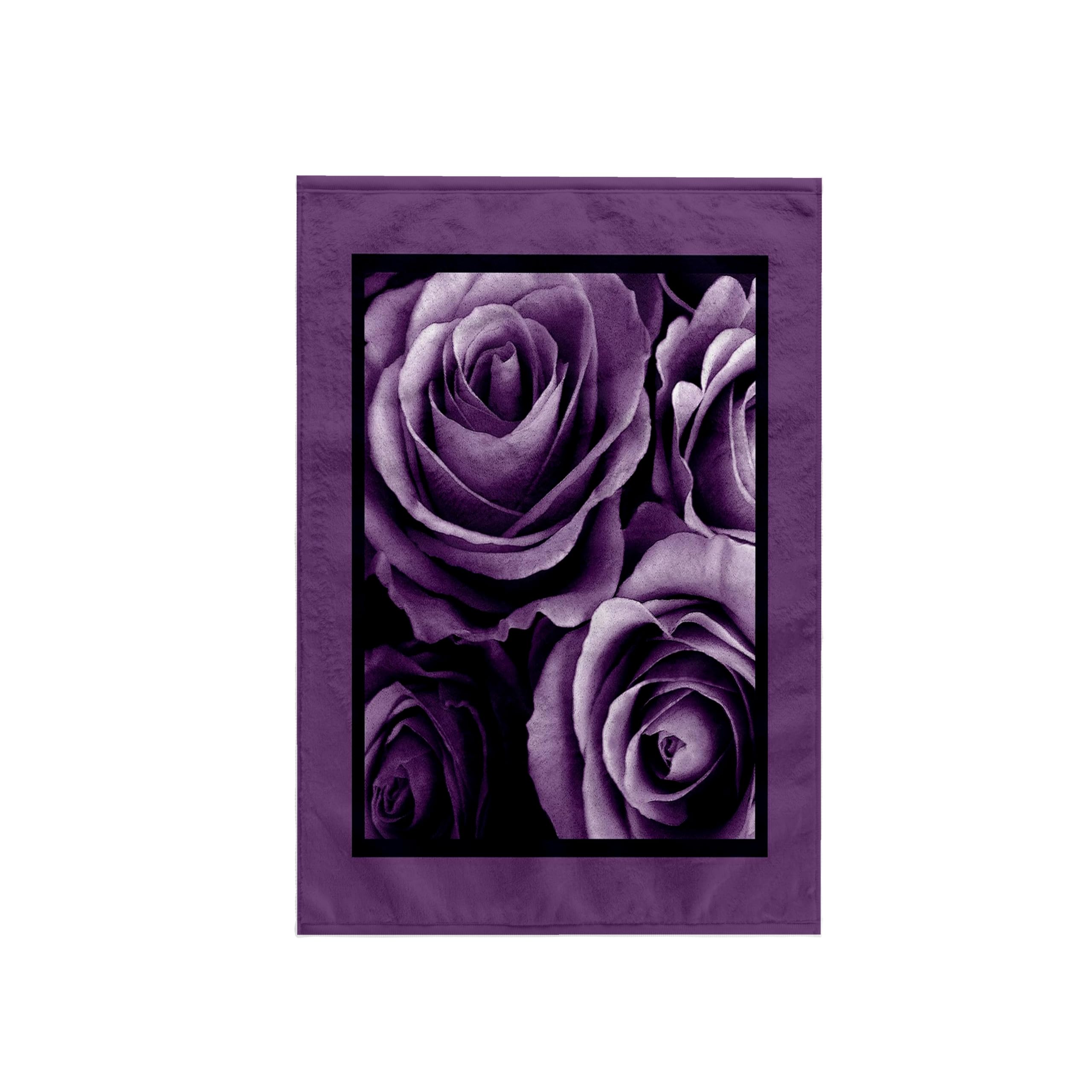 3D Rose Close Up Dreamy Lavender Purple Rose Bouquet Bath Towel 15x22 Inches - Soft Absorbent Kitchen & Bath Towel for Spa, Guest Bathroom Decor