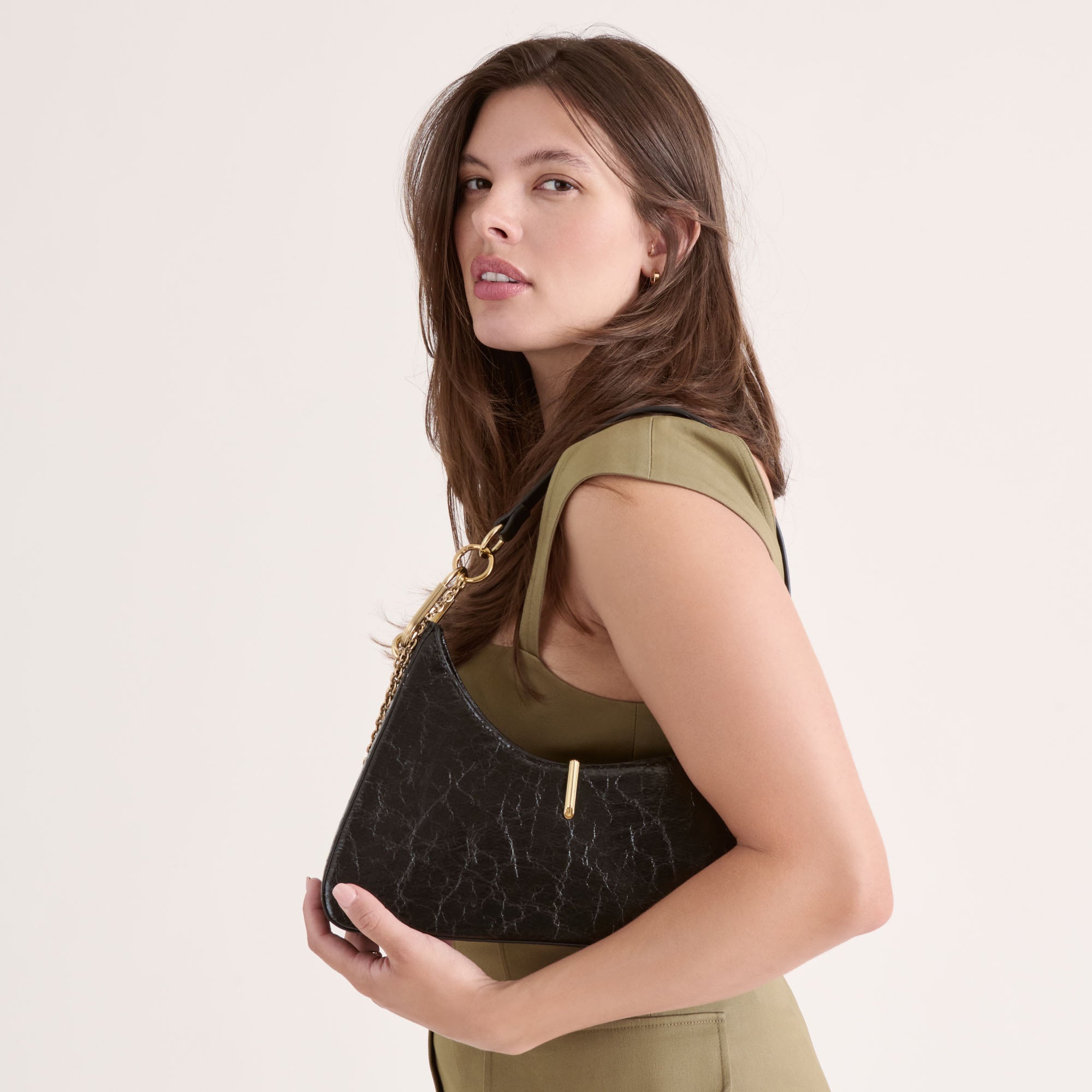 PRYA Genuine Black Leather Shoulder Bag for Women - Stylish & Durable Crossbody Purse for Work, Travel & Everyday Use