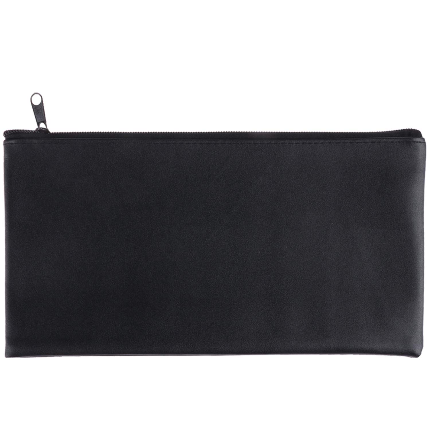 12-Piece Security Bank Deposit Bags with Zipper - 11x6 Inch Cash Money Pouches for Checks, Coins, Jewelry & Tools (Black + Blue) - Ideal for Banks, Retail Stores, Travel & Personal Organization