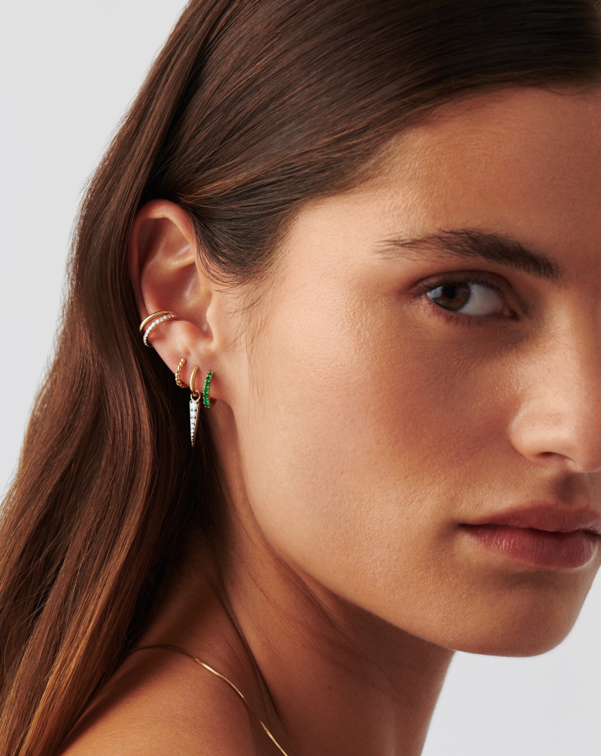 Fine Emerald Huggie Earrings – Elegant Green Gemstone Studs for Women | Perfect for Daily Wear, Parties & Special Occasions