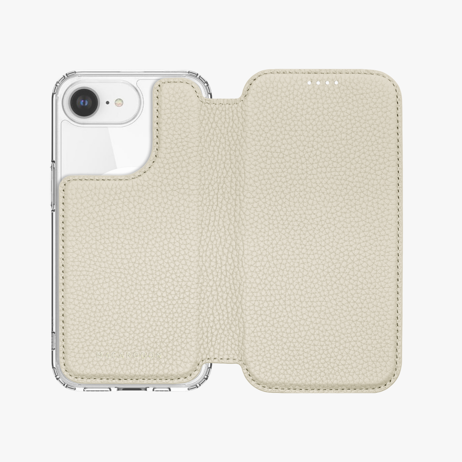 Premium iPhone 16e MagSafe Leather Flip Cover with Clear Case - Slim Protection & Wireless Charging Compatible - Perfect for Work, Travel & Everyday Use