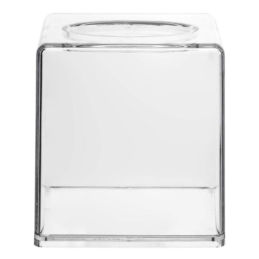 Modern Square Plastic Disposable Tissue Box Cover - Bathroom Vanity, Bedroom Dresser, Nightstand & Table Organizer - Clear Transparent Holder for Facial Tissues - Perfect for Home, Office & Hotel Decor
