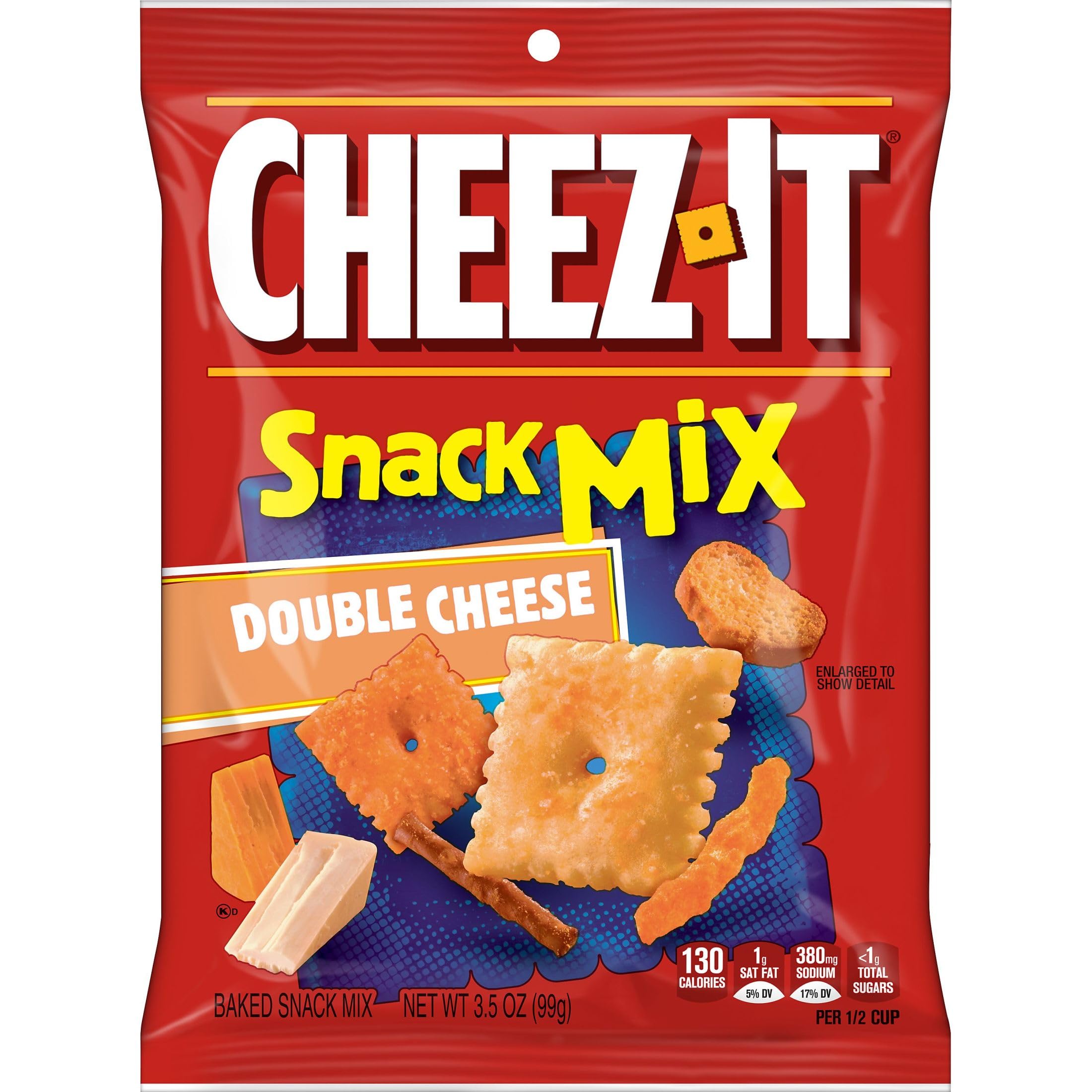 Cheez-It Double Cheese Snack Mix - 6 Individual Pouches | Perfect for School Lunches, Office Snacks & On-the-Go Munching