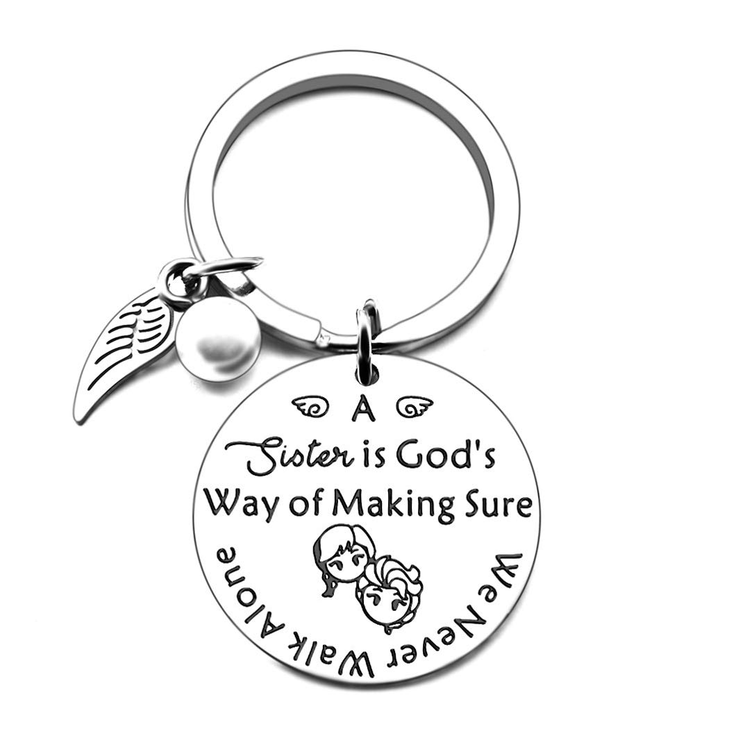 Unique Sister Gifts - Personalized Keychain for Birthday, Christmas - Best Friend Present for Women, BFF, Soul Sister, Step Sister & Twin - Cute Unicorn Design - Perfect for Anniversaries, Graduation & Special Occasions