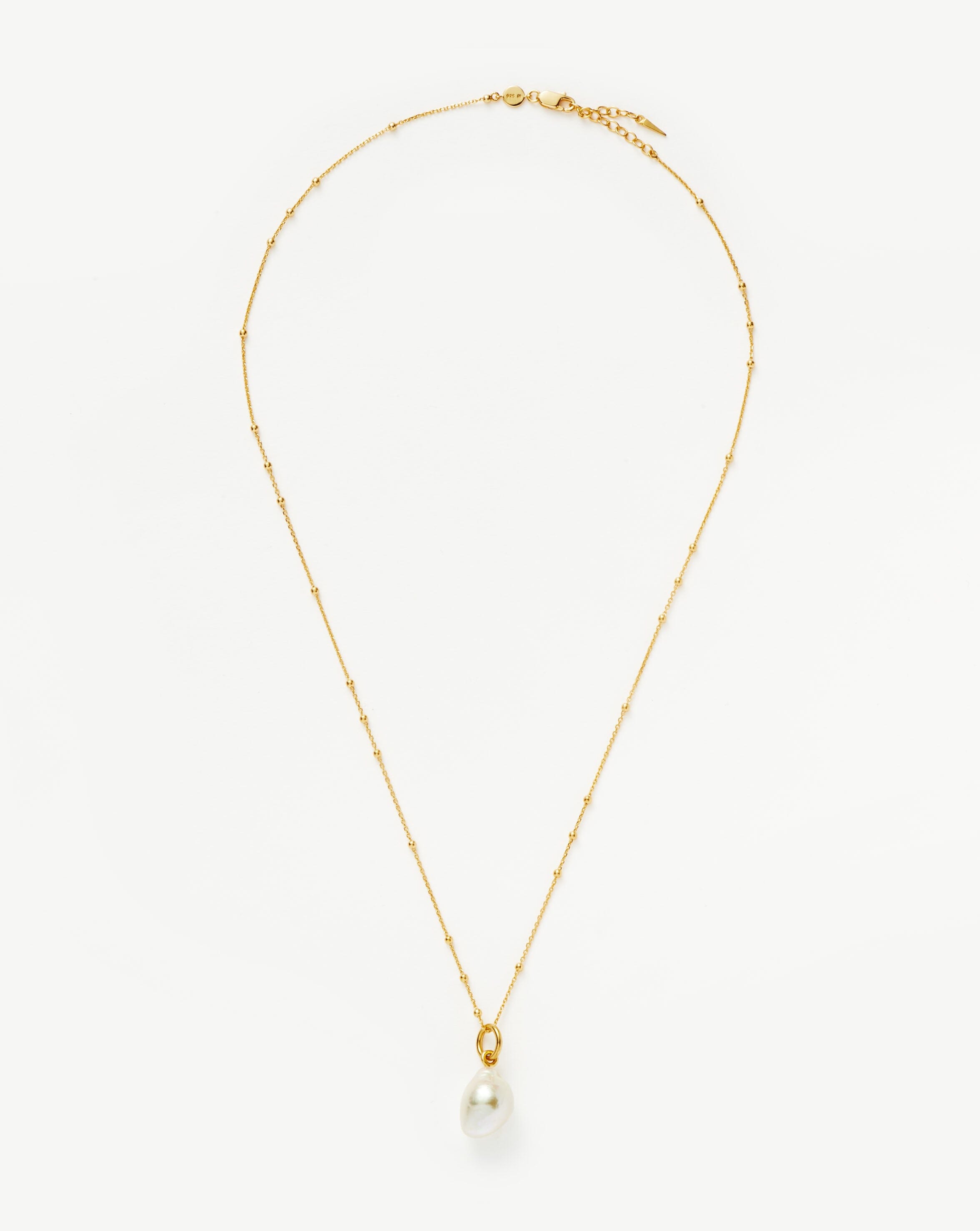 Baroque Pearl Necklace 18k Gold Vermeil - Elegant Handmade Pearl Jewelry for Women, Gift for Her, Perfect for Weddings, Parties & Special Occasions