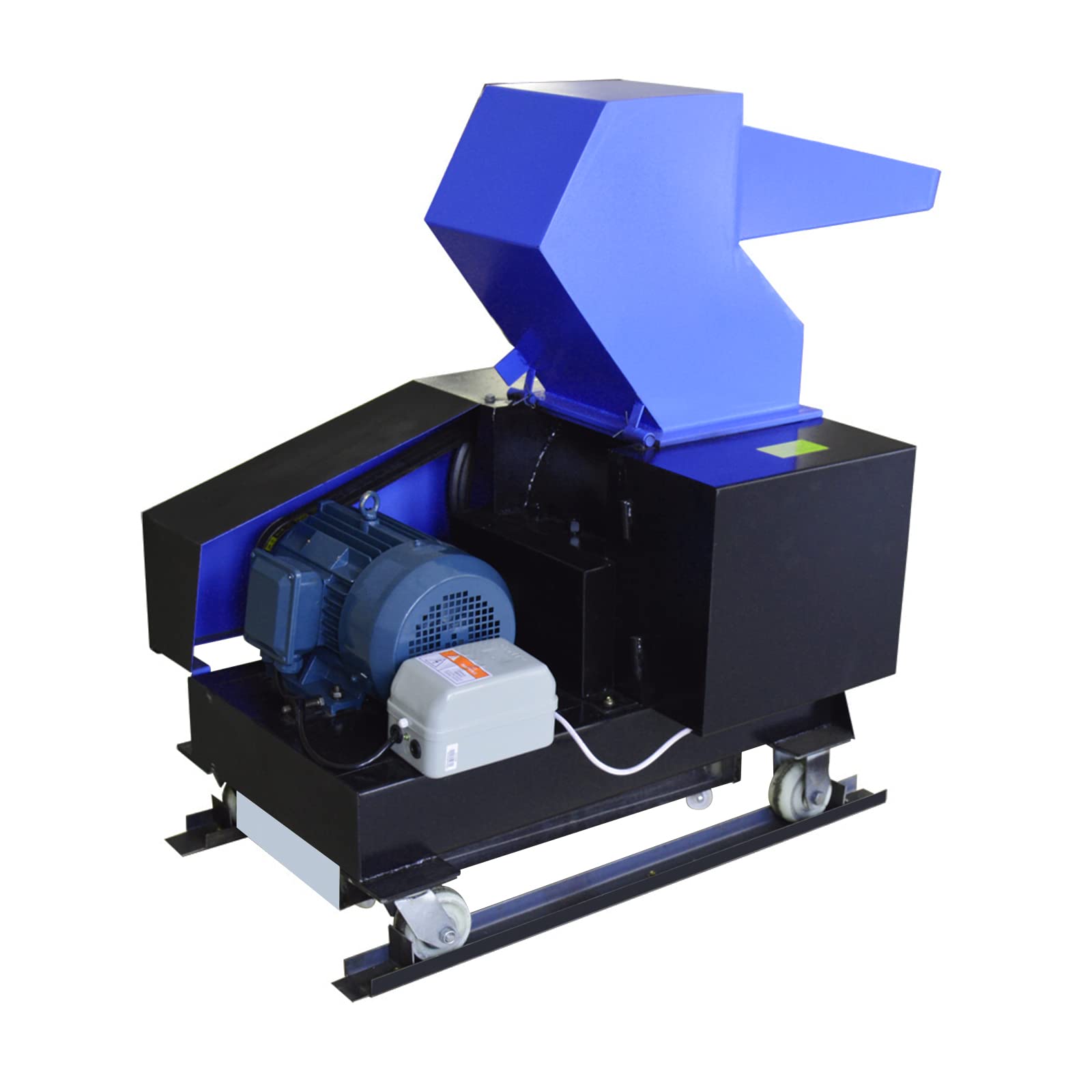 INTSUPERMAI 5.5Kw Heavy Duty Electric Plastic Shredder Grinder - Industrial Plastic Bottle, Cardboard Crusher & Granulator Machine (220V 3-Phase) - Perfect for Recycling Centers, Waste Management & Plastic Processing Facilities
