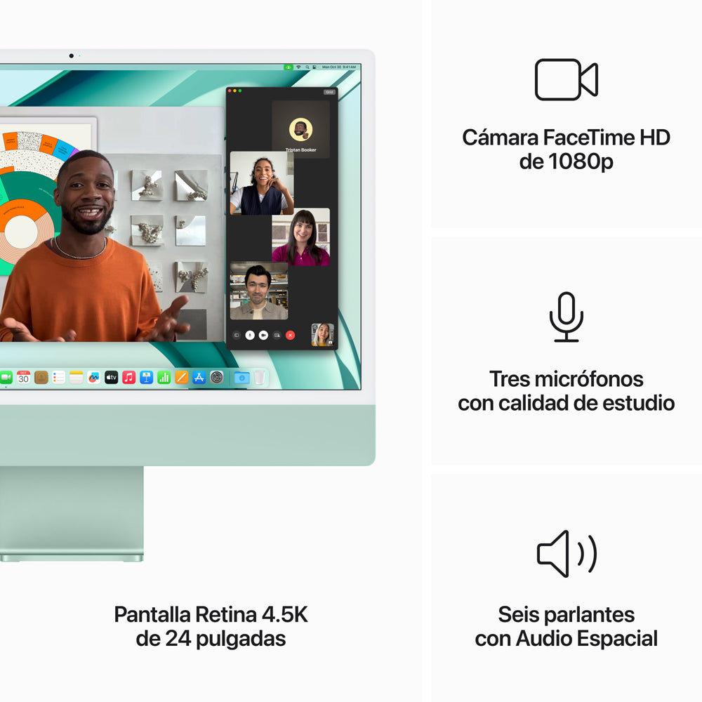 24-inch iMac with 4.5K Retina Display - Apple M3 Chip (8-Core CPU & 8-Core GPU), 256GB SSD, Green - Perfect for Home Office, Graphic Design & Creative Work