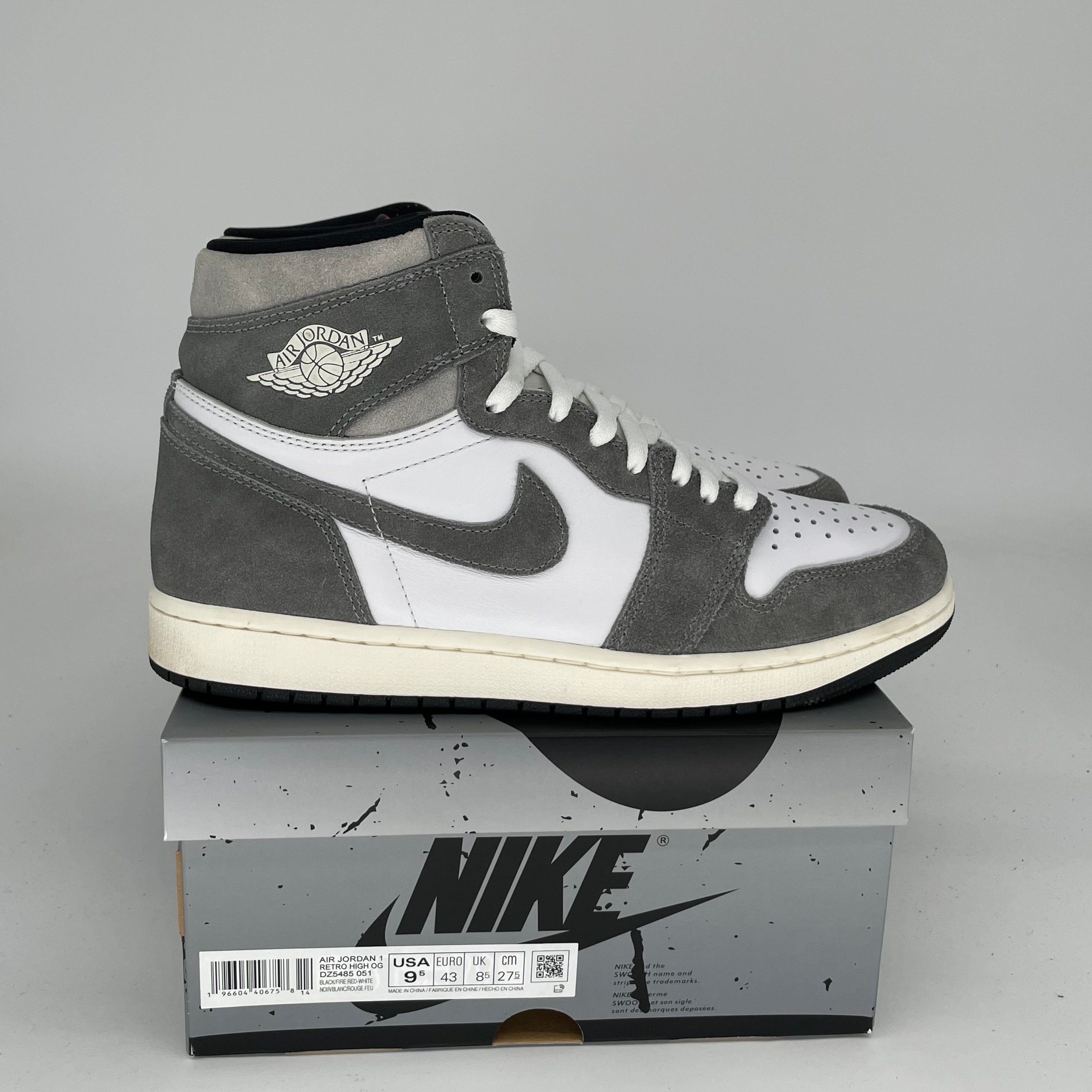 AIR JORDAN 1 Retro High OG Washed Black Men's Basketball Shoes Size 9.5 (DZ5485-051) - Perfect for Streetwear, Sneaker Collecting & Casual Fashion