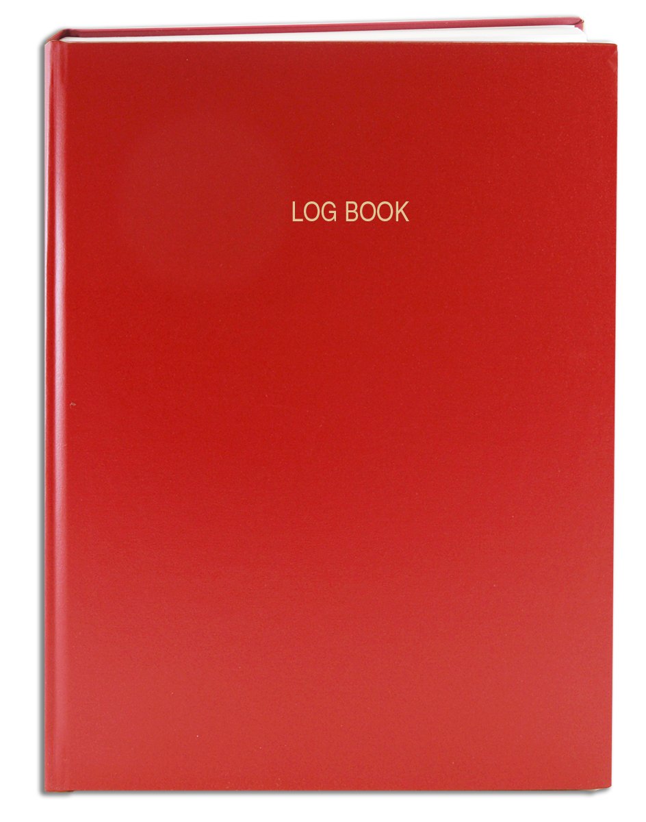 BookFactory Red 3-Column Log Book - 120 Page Hardbound Notebook for Business, Inventory & Project Tracking - 8.5
