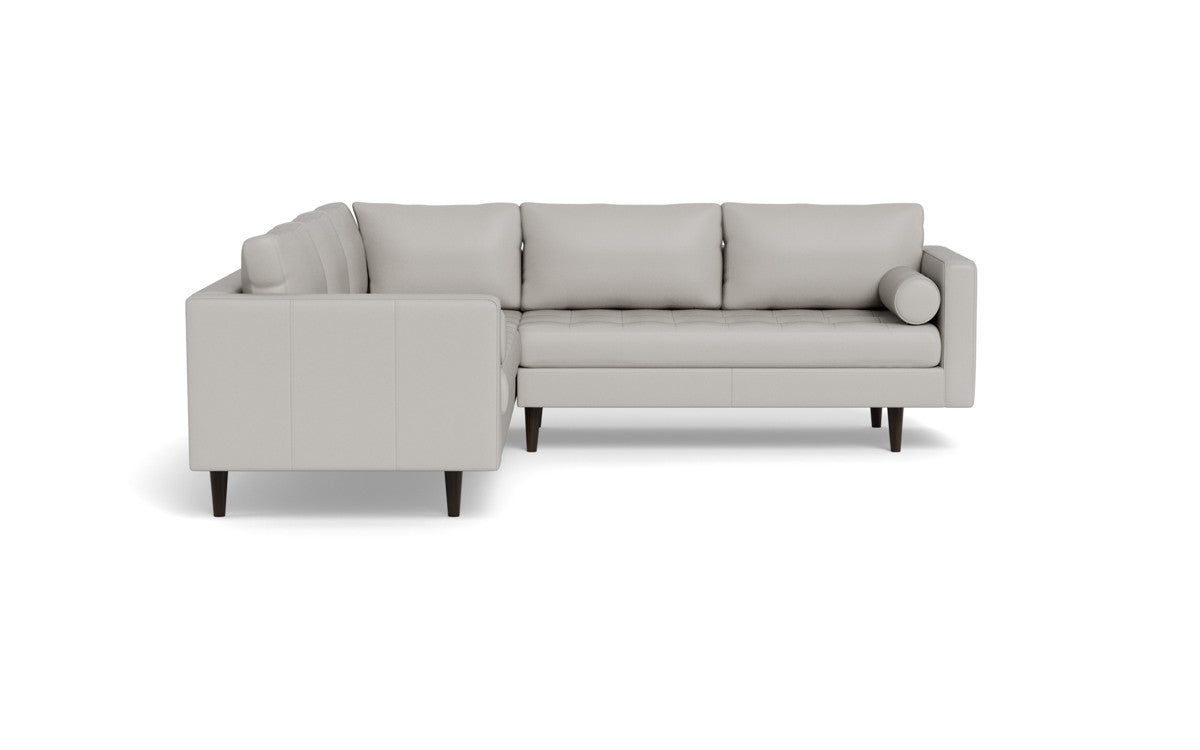Ladybird 103 Genuine Leather Corner Sectional Sofa - Modern L-Shaped Couch for Living Room, Home Theater & Lounge Areas