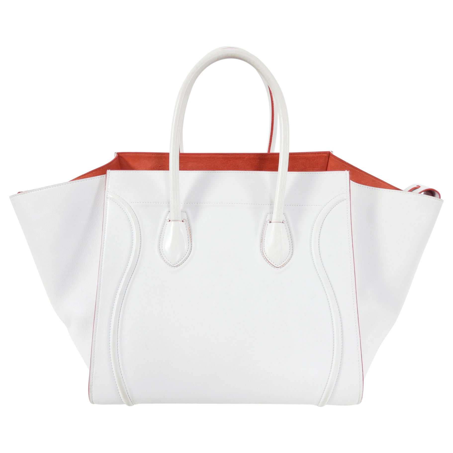 Celine Medium Phantom Tote Bag in White and Red - Luxury Leather Handbag for Women, Perfect for Work, Travel and Everyday Use