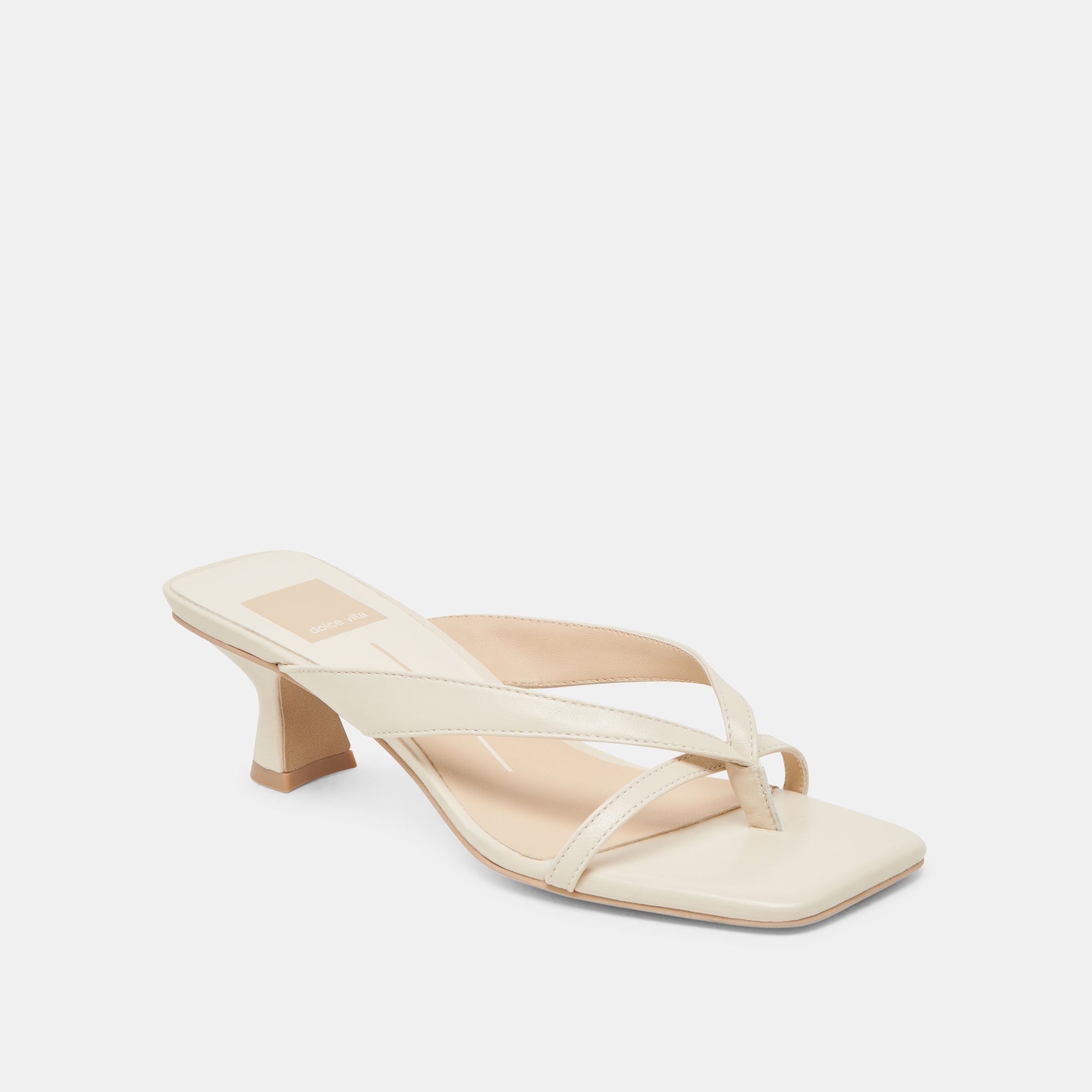 BREVEL Women's Wide Heels - Off White Leather Pumps for Comfort & Style | Perfect for Office, Parties & Special Occasions