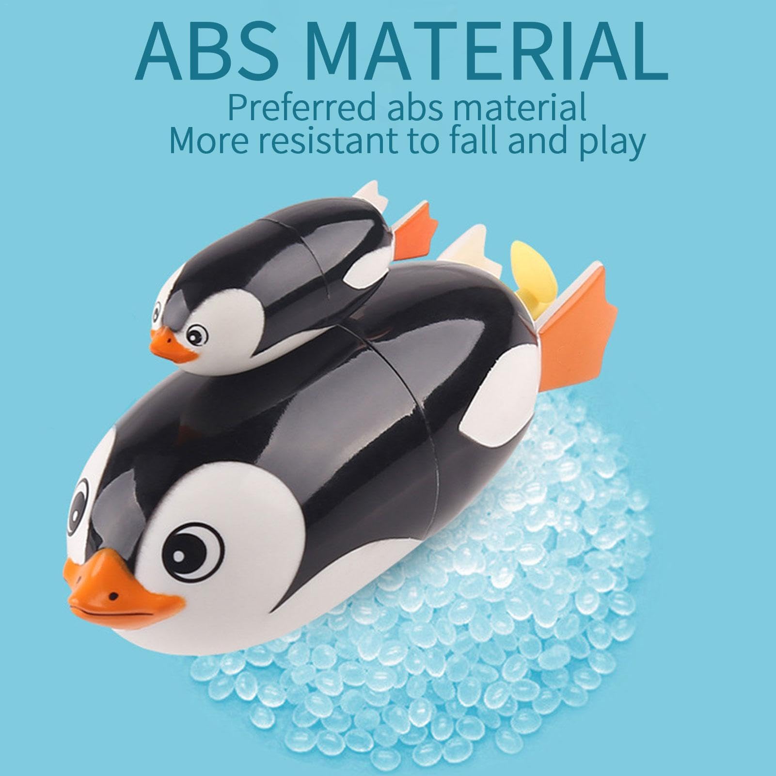 Penguin Bath Toys for Babies & Toddlers - Wind Up Swimming Turtle Toy Set for Bathtub & Pool Fun - Cute Penguin & Turtle Water Toys for Kids Bath Time Play