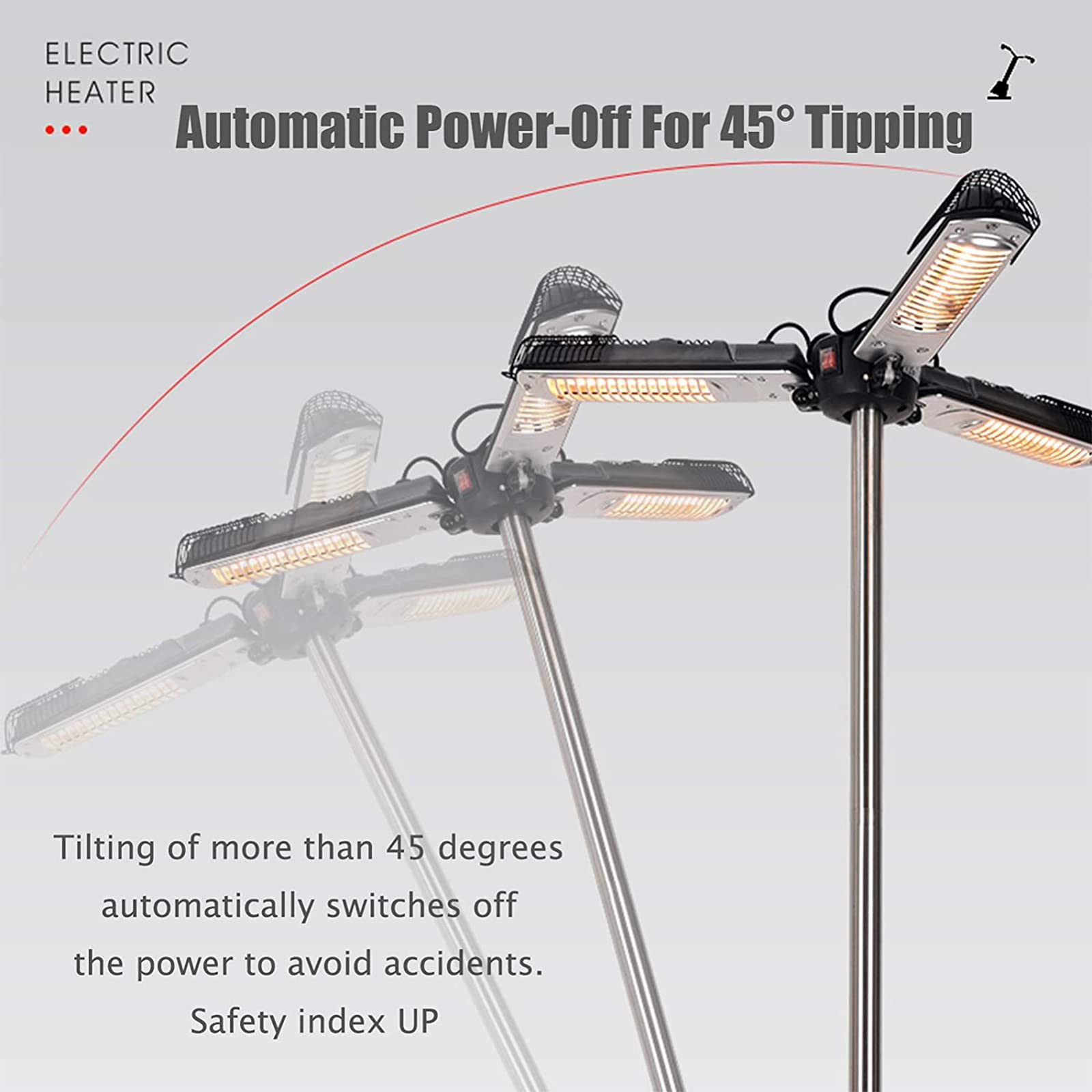 Electric Patio Umbrella Heater - Outdoor Waterproof IP34 Height Adjustable with 3 Power Settings & Heating Panels (1500W) - Ideal for Gardens, Patios, Restaurants & Outdoor Gatherings
