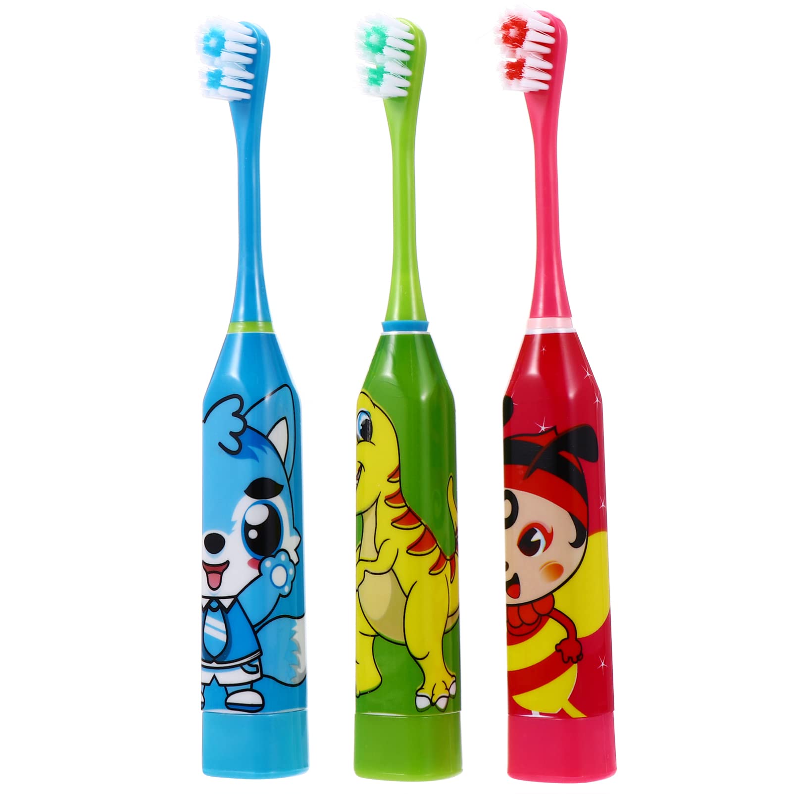 DOITOOL Rechargeable Kids Electric Toothbrush - 2 Pack Cute Dinosaur & Bee Design with Soft Bristles for Gentle Teeth Cleaning - Perfect Toothbrush Gift for Toddlers Boys & Girls - Ideal for Home, Travel & Daily Oral Care Routine