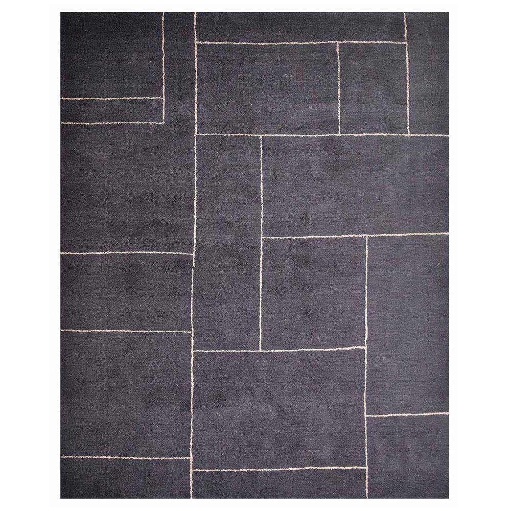Hand-Knotted Diamond Pattern Area Rug - Luxurious & Durable for Living Room, Bedroom, or Office Decor