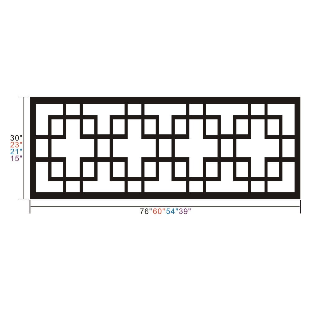 Modern Vinyl Wall Decal Headboard - Overlapping Squares Design for Bedroom Decor (Dark Brown, Queen Size) | Peel & Stick Wall Art for Master Bedroom, Guest Room & Nursery