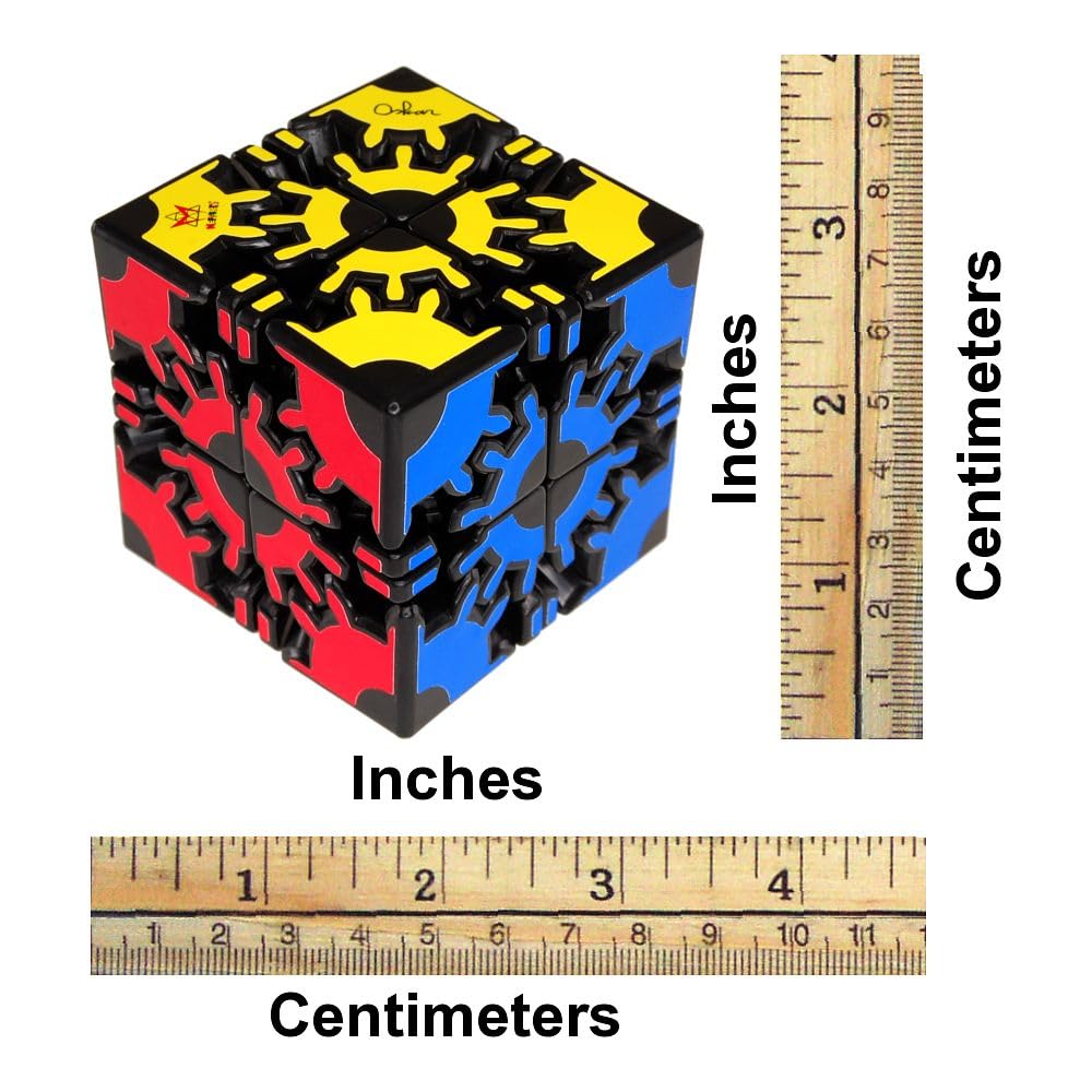 Meffert's David's Gear Cube Puzzle - Black Body Twist Speed Cube for Adults & Kids - Perfect for Brain Training, Stress Relief & STEM Learning