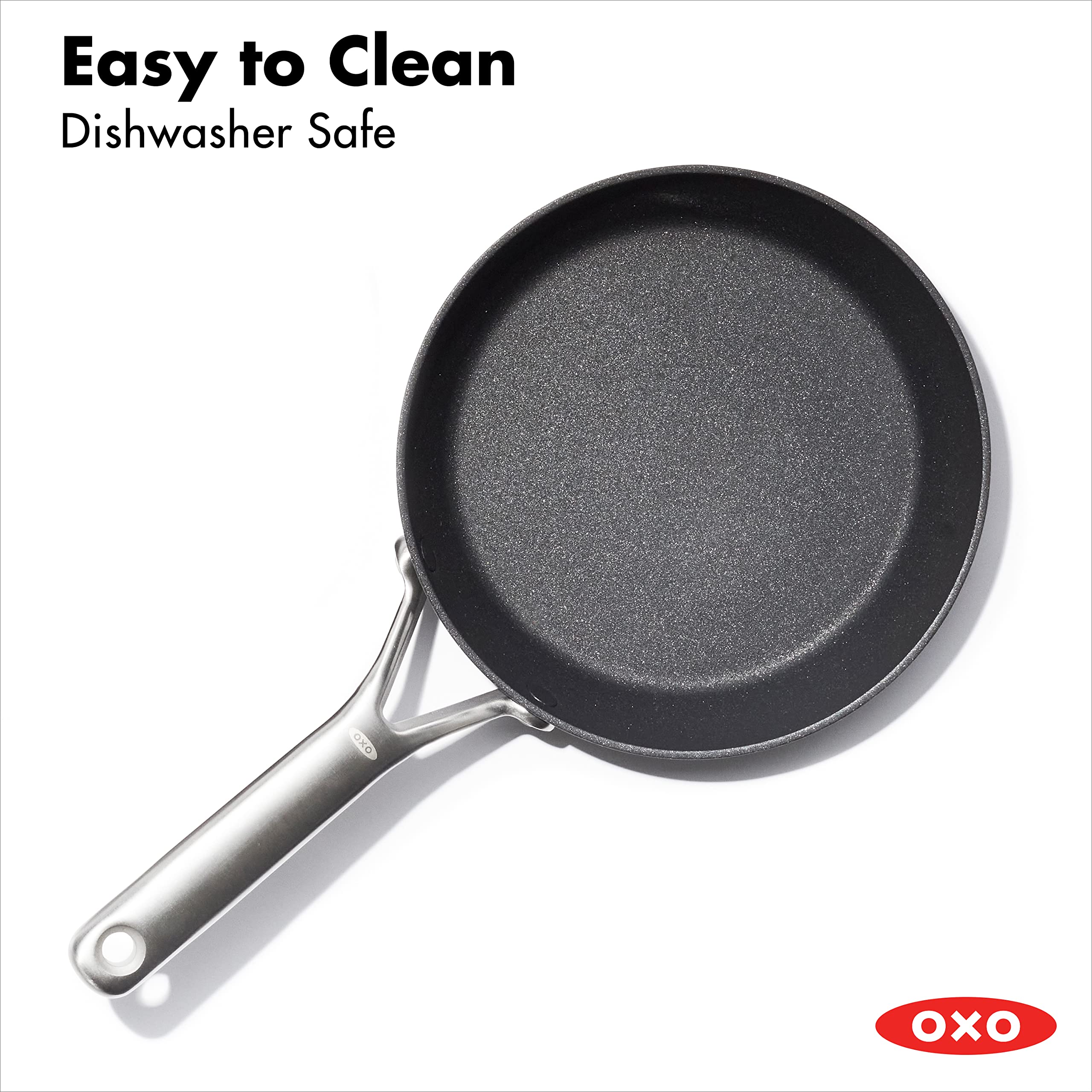 OXO Professional 8-Inch Nonstick Frying Pan Skillet - Hard Anodized Ceramic Cookware, PFAS-Free, Induction Compatible, Diamond Reinforced Coating, Stainless Steel Handle, Dishwasher & Oven Safe (Black) - Perfect for Sautéing, Frying Eggs & Pancakes in Modern Kitchens