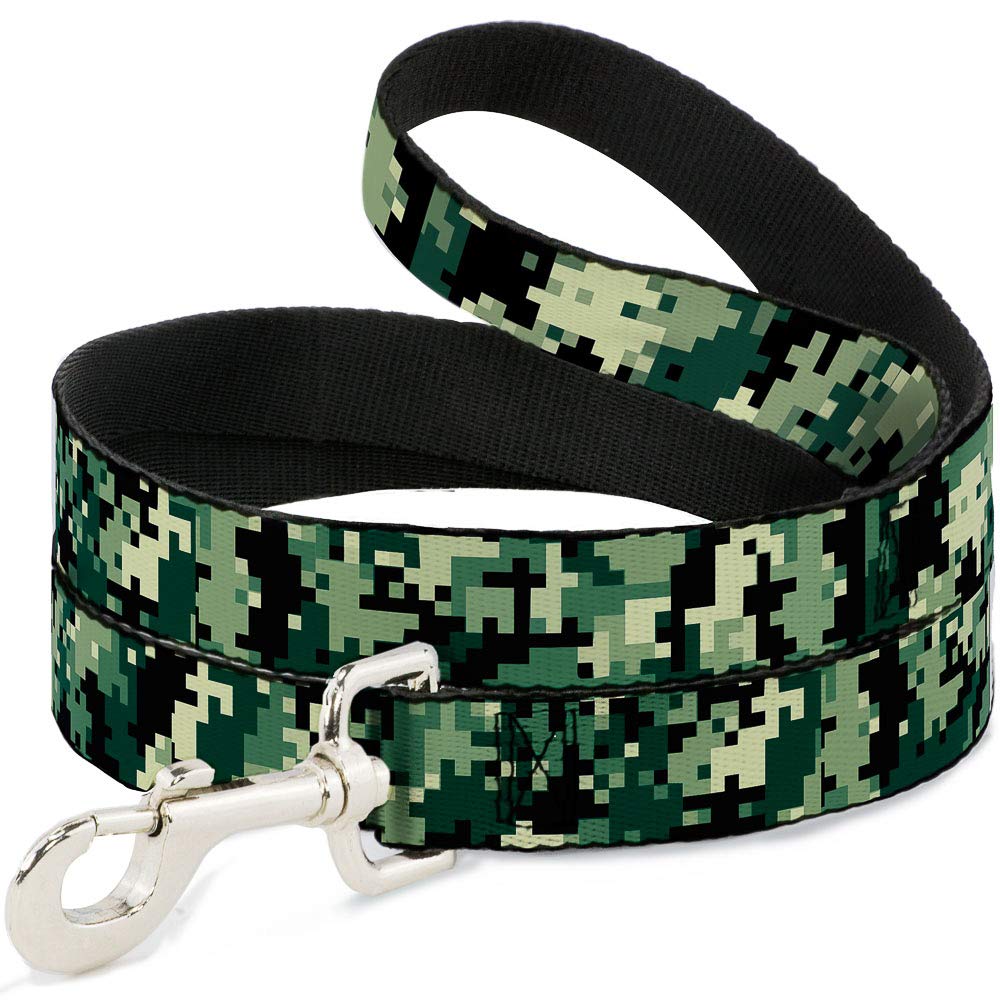 Buckle-Down 6FT Digital Camo Dog Leash - 1 Inch Wide Heavy Duty Pet Walking Lead for Medium & Large Dogs - Perfect for Hiking, Camping & Outdoor Adventures
