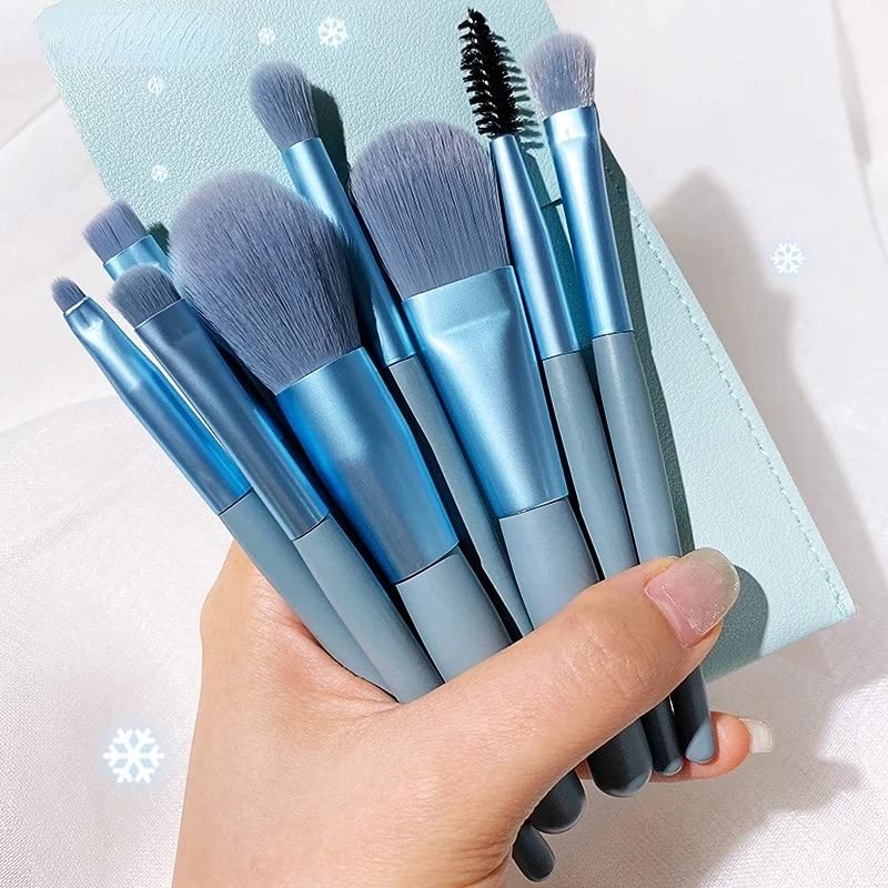Premium Sajani 8-Piece Mini Makeup Brush Set with Travel Case - Synthetic Bristles for Powder, Blush, Eyeshadow & Lipstick Application - Perfect for Travel, Home Use & Professional Makeup Kits