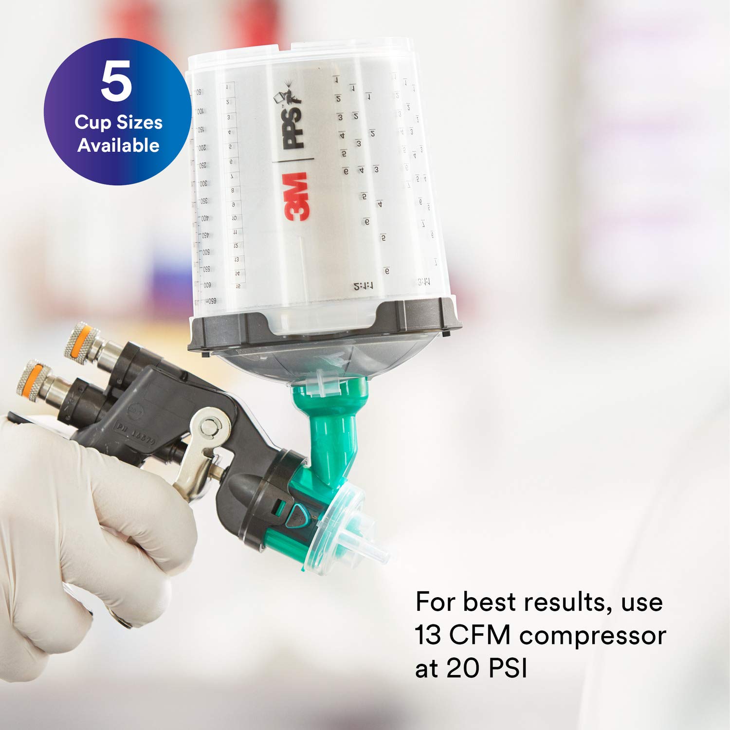 3M Accuspray Paint Spray Gun System with PPS 2.0 - 26580 Standard 22oz Kit (1 Gun, 1 Cup, 5 Lids/Liners, 5 Nozzles, 3 Plugs) - Professional Automotive, Furniture & Cabinet Painting Tool - Perfect for DIY Projects, Home Renovation & Auto Body Repair
