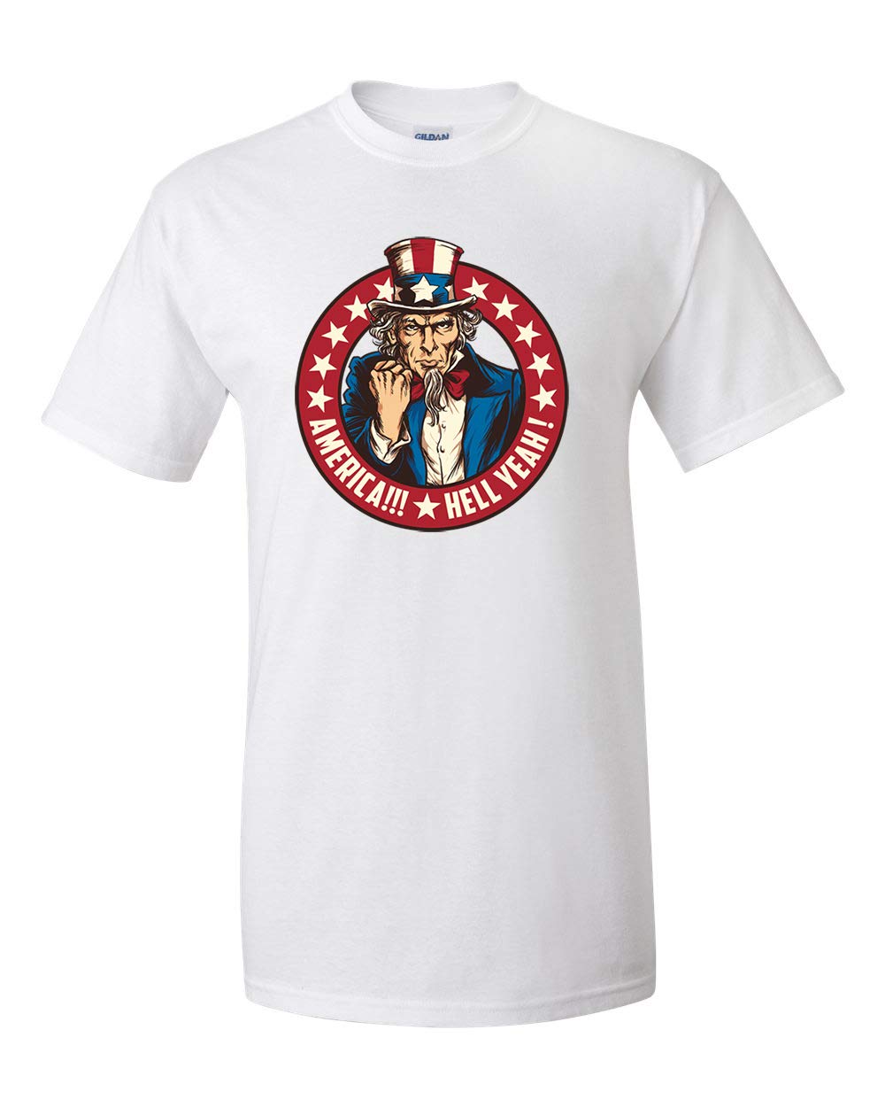 Uncle Sam Patriotic Men's T-Shirt - USA Flag American Pride Short Sleeve Tee - Perfect for 4th of July, Veterans Day & Political Events