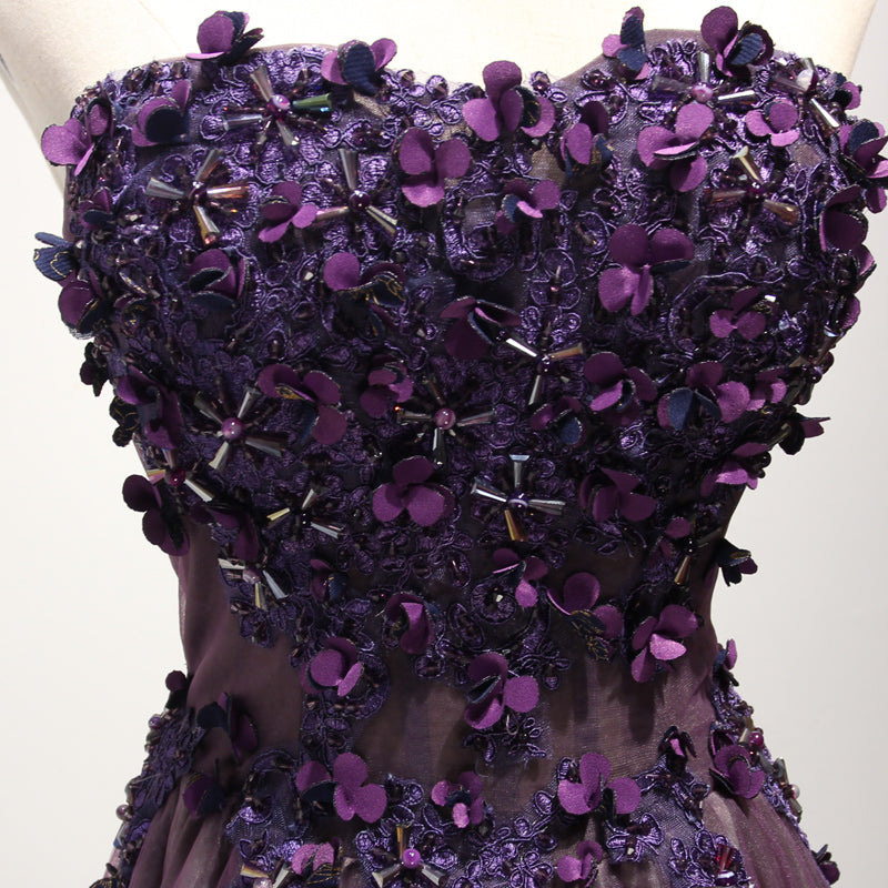 Elegant Purple Sweetheart Neckline Long Prom Dress for Women - Formal Evening Gown for Homecoming, Wedding Guest & Special Occasions