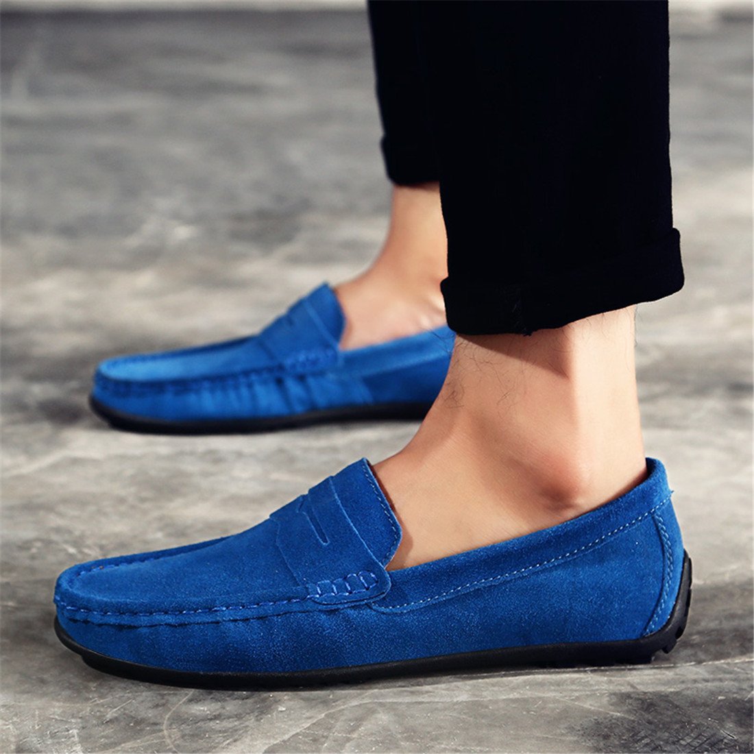 Stylish Men's Suede Leather Penny Loafers - Comfortable Slip-On Driving Moccasins & Boat Shoes for Casual Wear, Office & Outdoor Activities