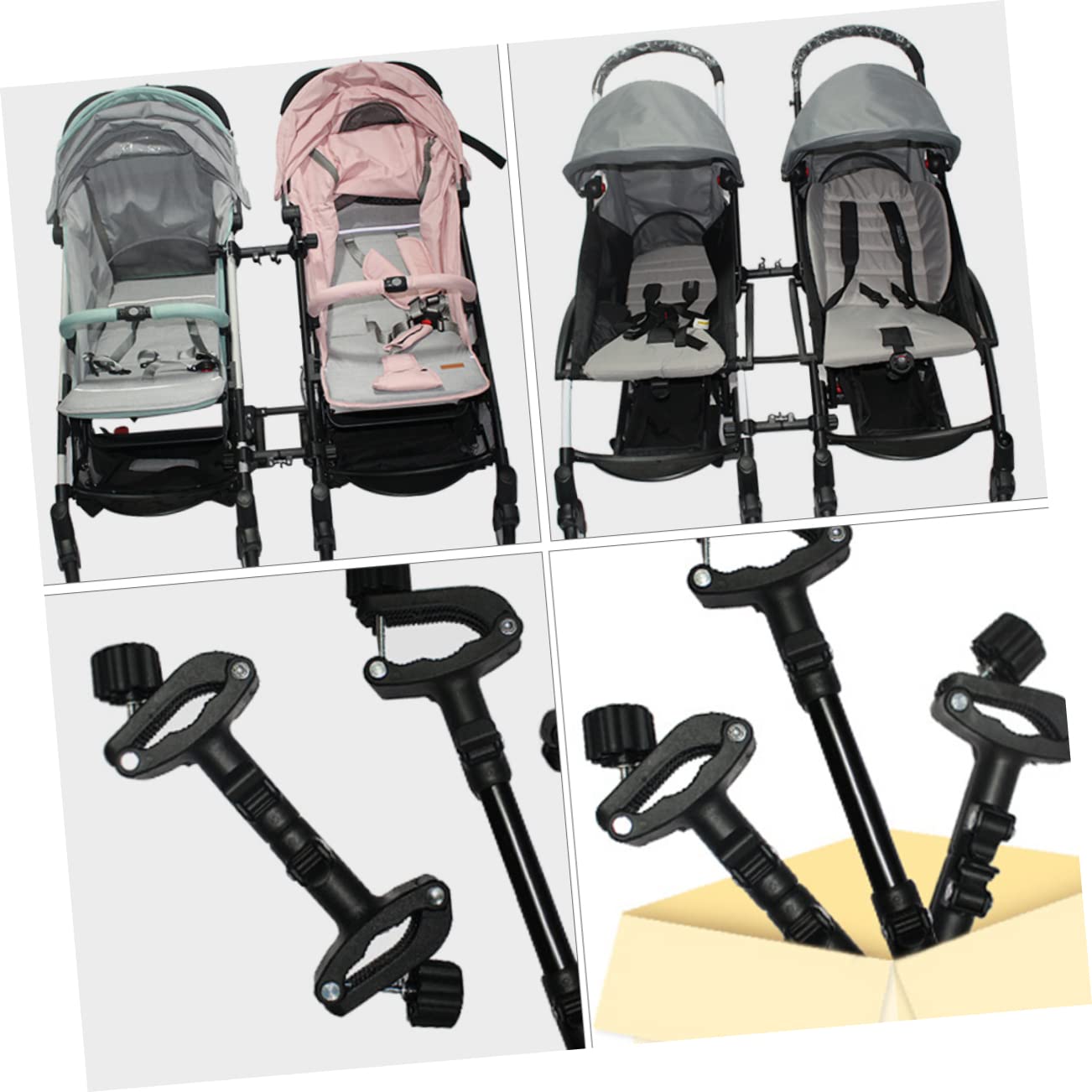 Durable Stroller Connector for Twin Baby Strollers - Quick Install & Detachable Accessory with Sturdy Iron-Plastic Construction | Perfect for Travel, Shopping & Outdoor Activities with Twins