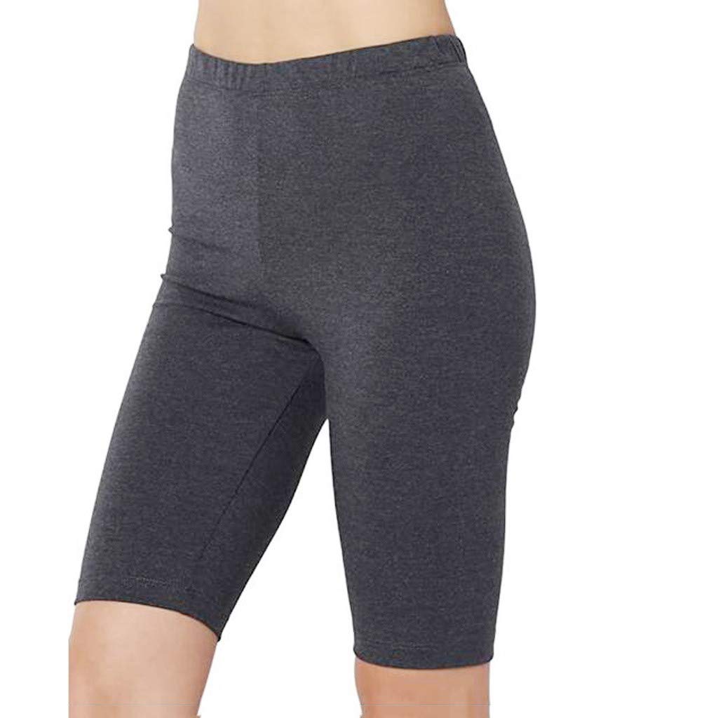 LEKODE Women's High Waist Yoga Shorts - Cotton Workout Shorts for Women, Breathable Summer Fitness Pants for Yoga, Running, Gym & Lounge Wear
