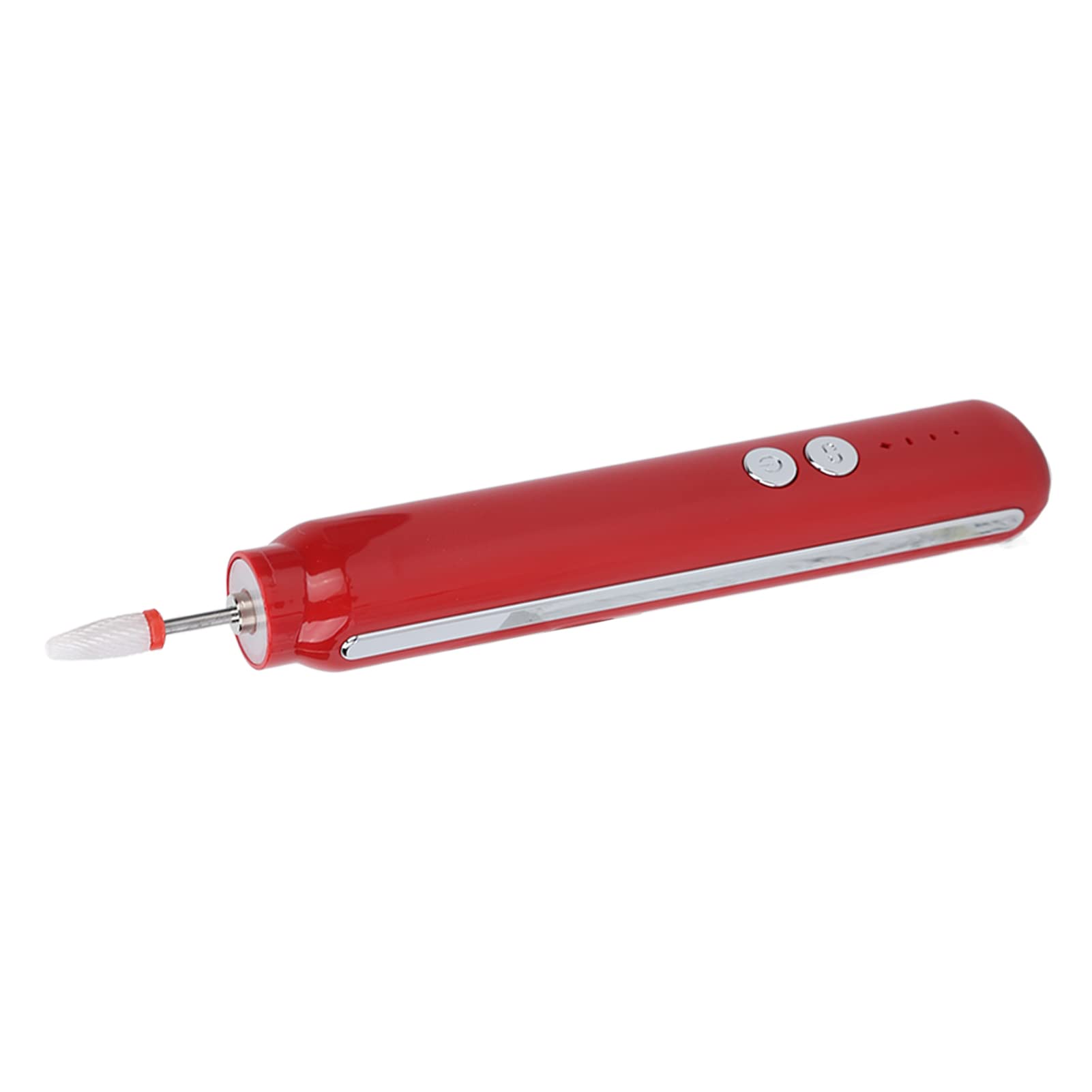 Professional USB Rechargeable Electric Nail Drill Machine - 3 Speed Portable Nail File Kit with LED Light for Manicure & Pedicure (Red) | Perfect for Home Nail Care, Salon Professionals & DIY Beauty Enthusiasts