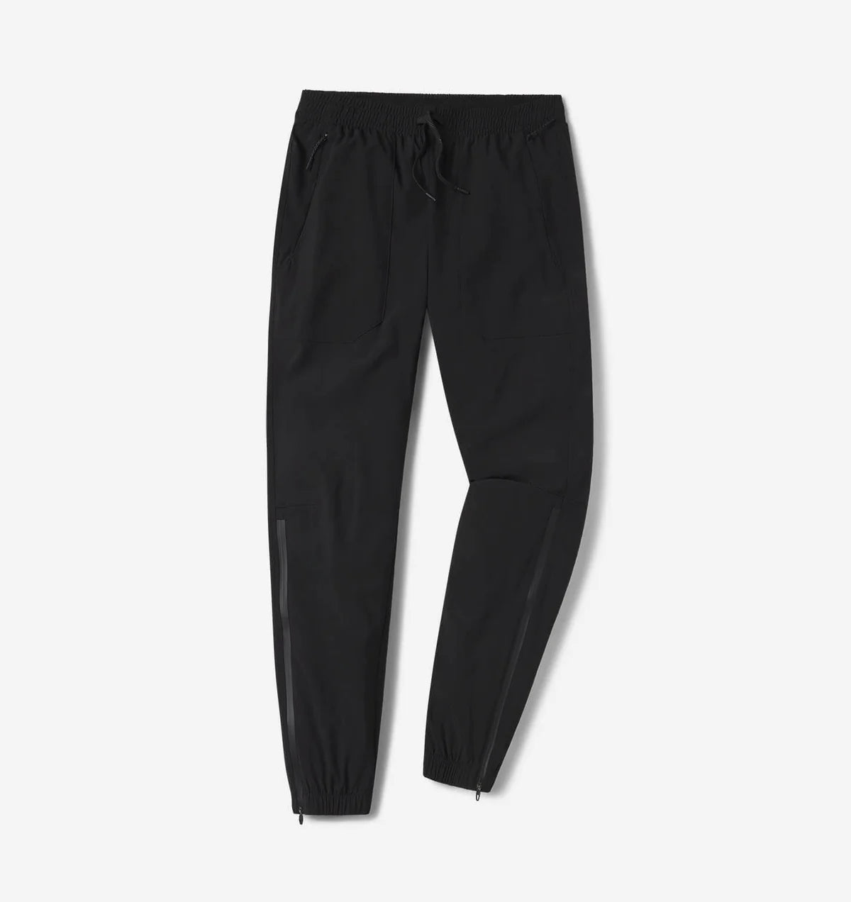 Men's Water-Resistant Track Pants - Black | Lightweight Quick-Dry Joggers for Running, Gym & Outdoor Activities