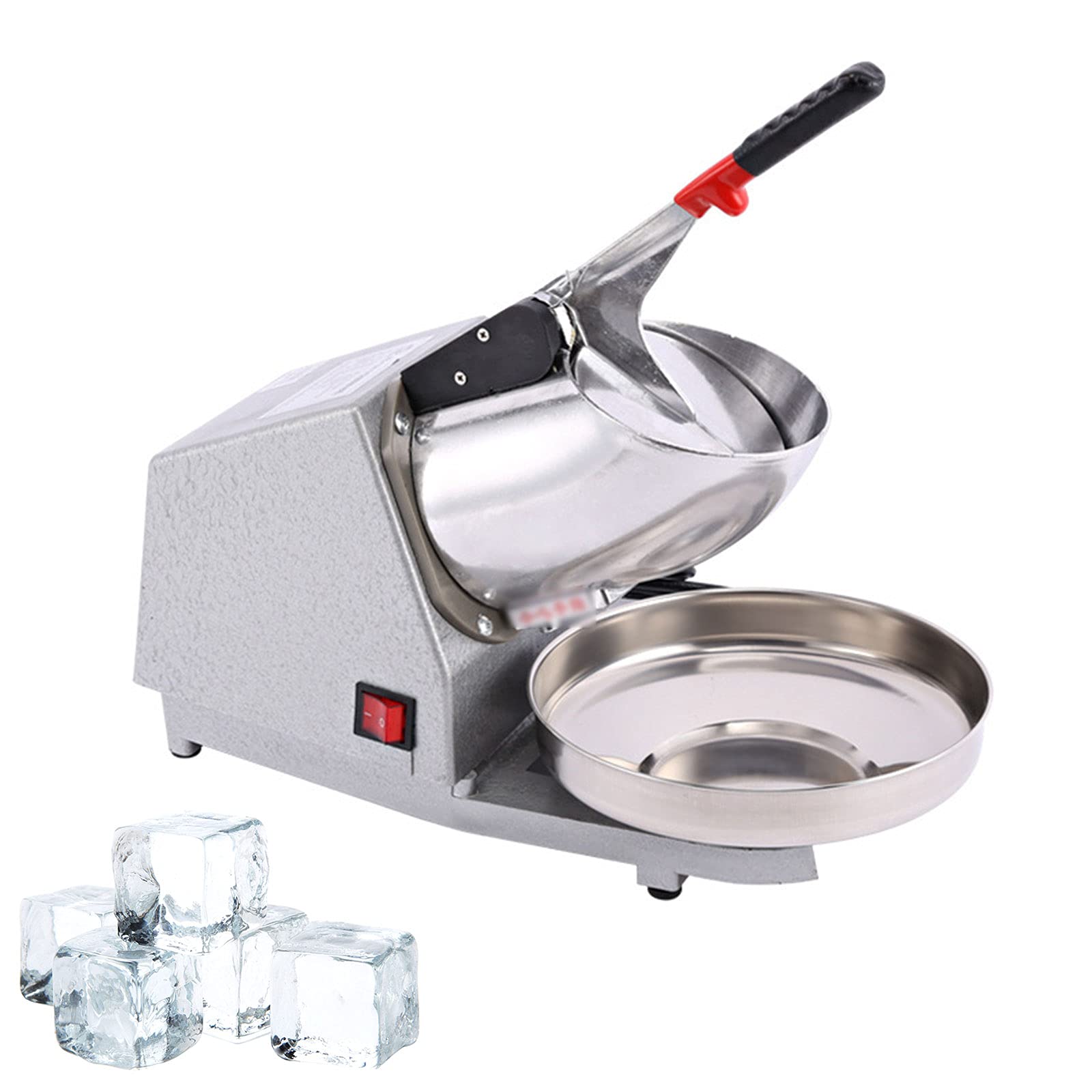 Premium Stainless Steel Electric Ice Crusher & Snow Cone Maker - Commercial & Home Use for Cocktails, Smoothies, Desserts & Party Drinks - Fast & Quiet Ice Shaver for Bars, Restaurants, Home Kitchen & Outdoor Events - Gray