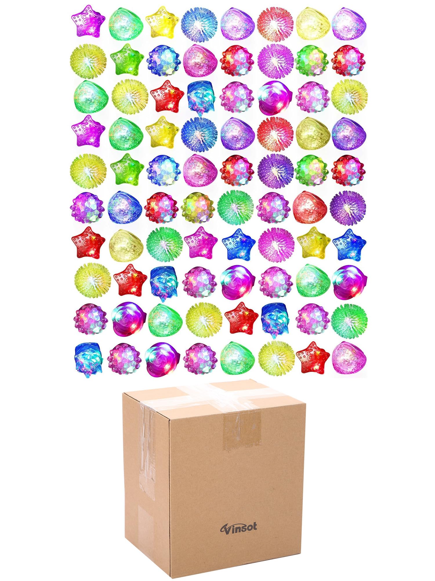 216-Piece LED Light Up Rings - 6 Styles Flashing Glow in Dark Party Rings, Bumpy Rubber Blinking Rings for Raves, Concerts, Halloween & Birthday Parties - Perfect Party Favors, Dance Accessories & Gift Ideas