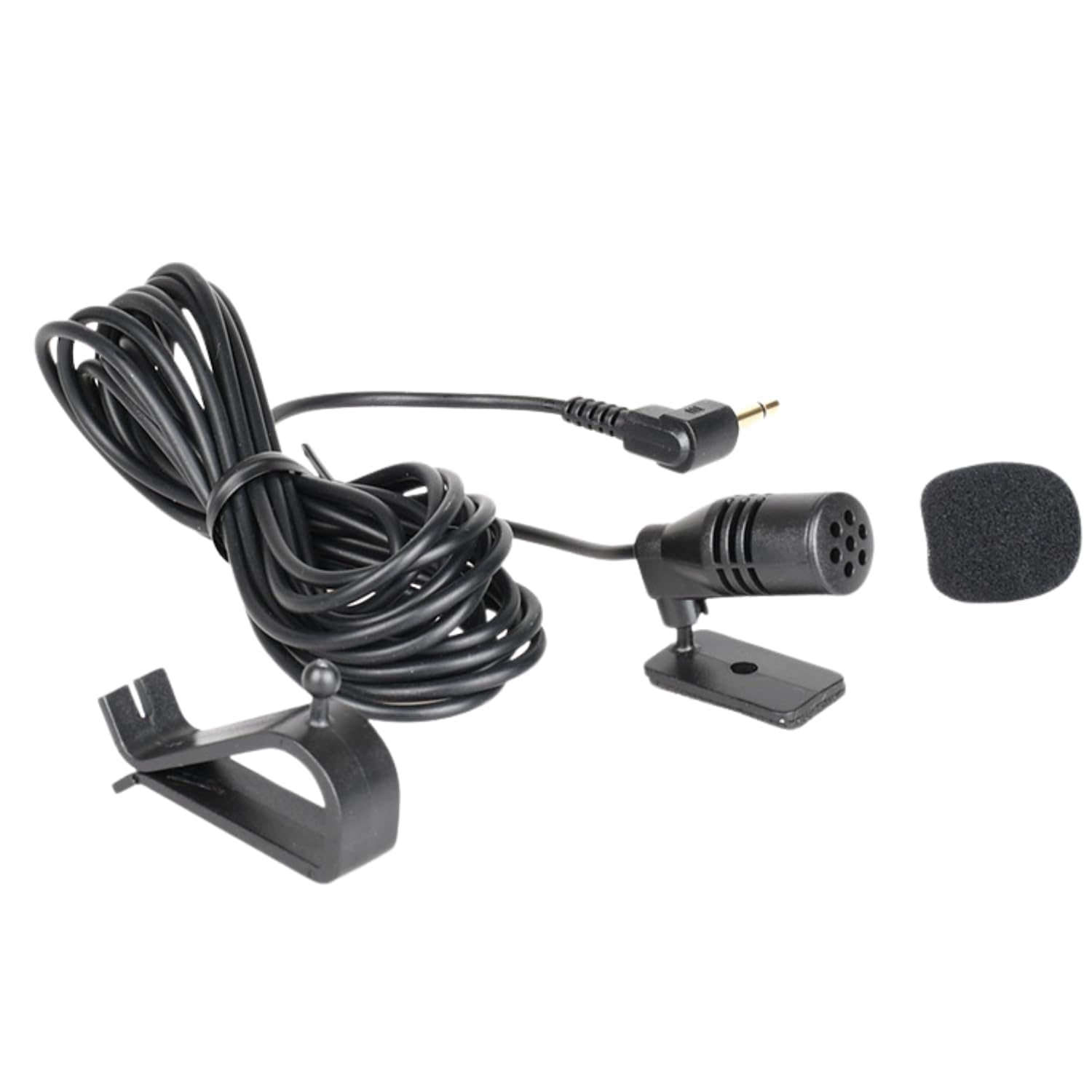3.5mm Car Microphone with 3m Cable - Universal Plug & Play Mic Compatible with Kenwood, Sony, Boss, Alpine, Jensen - Perfect for Car Bluetooth Stereo, GPS Navigation & DVD Players - Ideal for Hands-Free Calling & In-Car Audio Enhancement