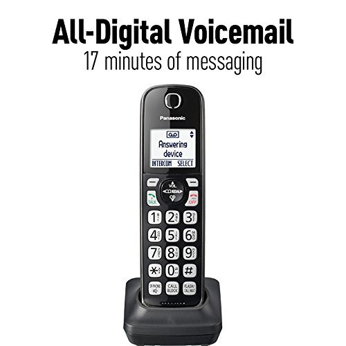 PANASONIC KX-TGD535M Expandable Cordless Phone System with Call Block & Digital Answering Machine - 5 Handsets, Metallic Black (Renewed) - Ideal for Home & Small Business Communication