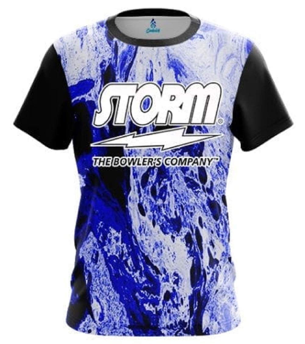 Storm Marble Blue Bowling Jersey - Performance Sports Shirt for Men & Women - Perfect for Bowling Leagues, Tournaments & Casual Play