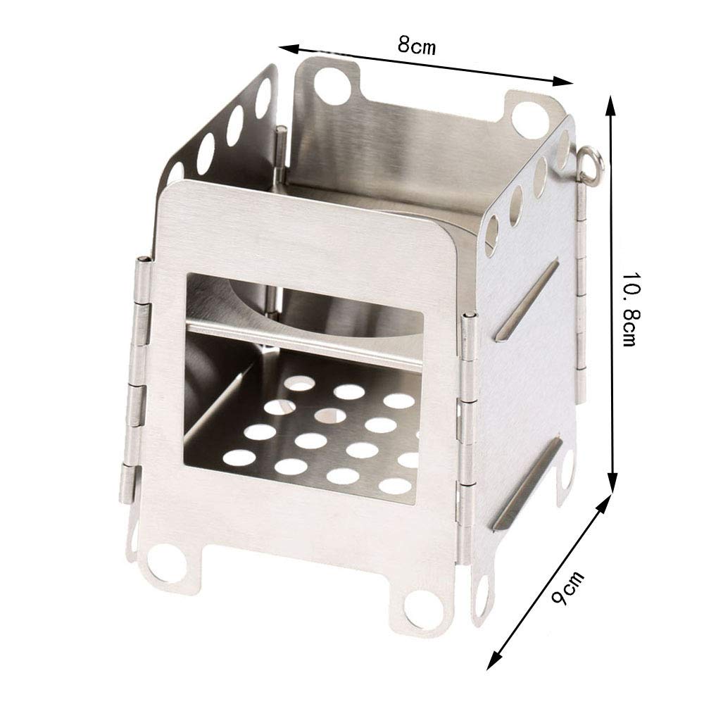 Portable Folding Wood Camping Stove - Lightweight Backpacking Stove for Outdoor Cooking, Hiking, Picnics & Survival Gear | Compact & Convenient for Camping, Garden & Emergency Use