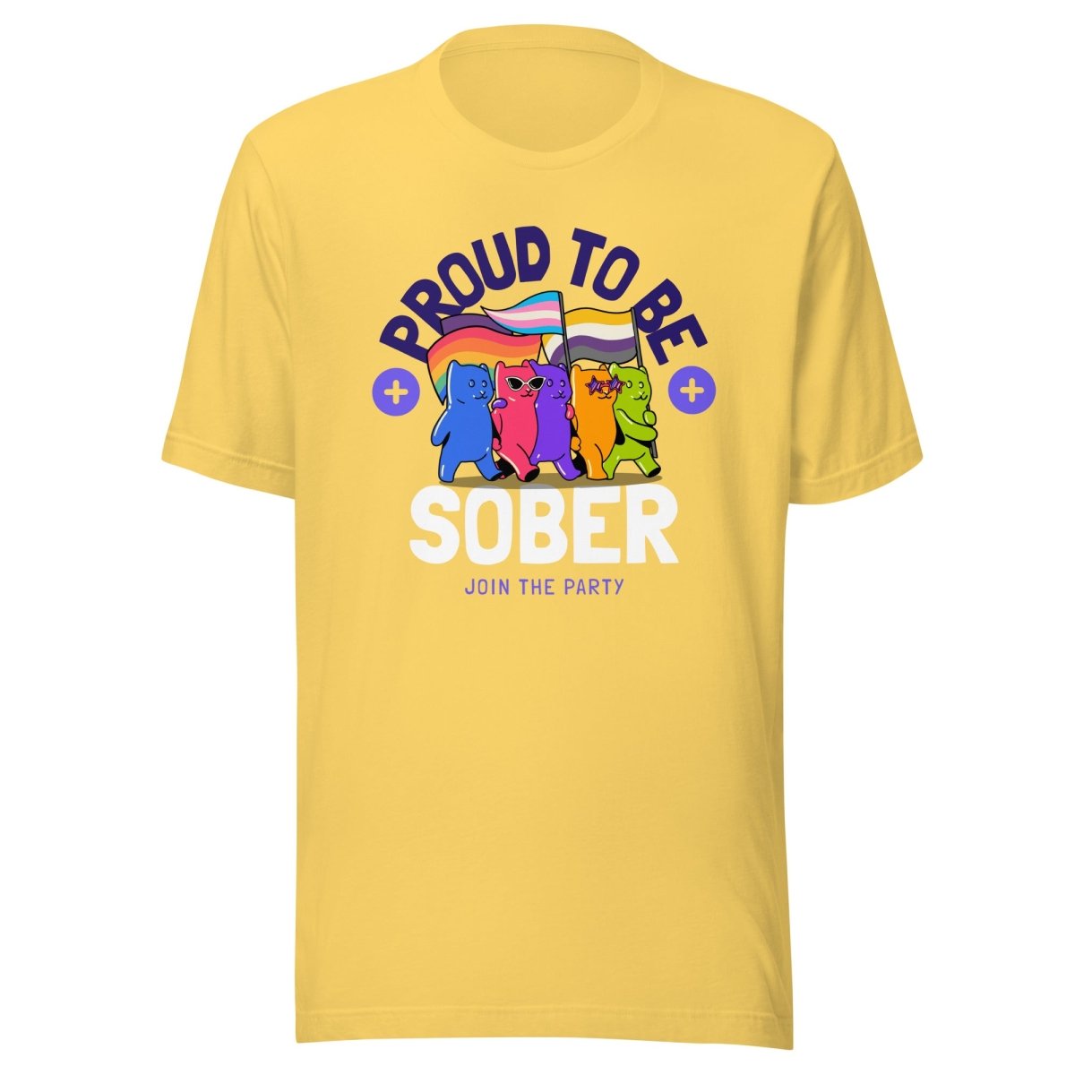 Proud to Be Sober Unisex T-Shirt - Rainbow Resilience Collection | Motivational Recovery Apparel for AA Meetings & Sober Celebrations