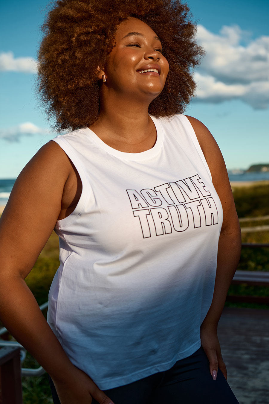 Everyday Cotton Tank Top with White Logo - Soft & Comfortable Women's Casual Wear for Summer, Gym, and Layering