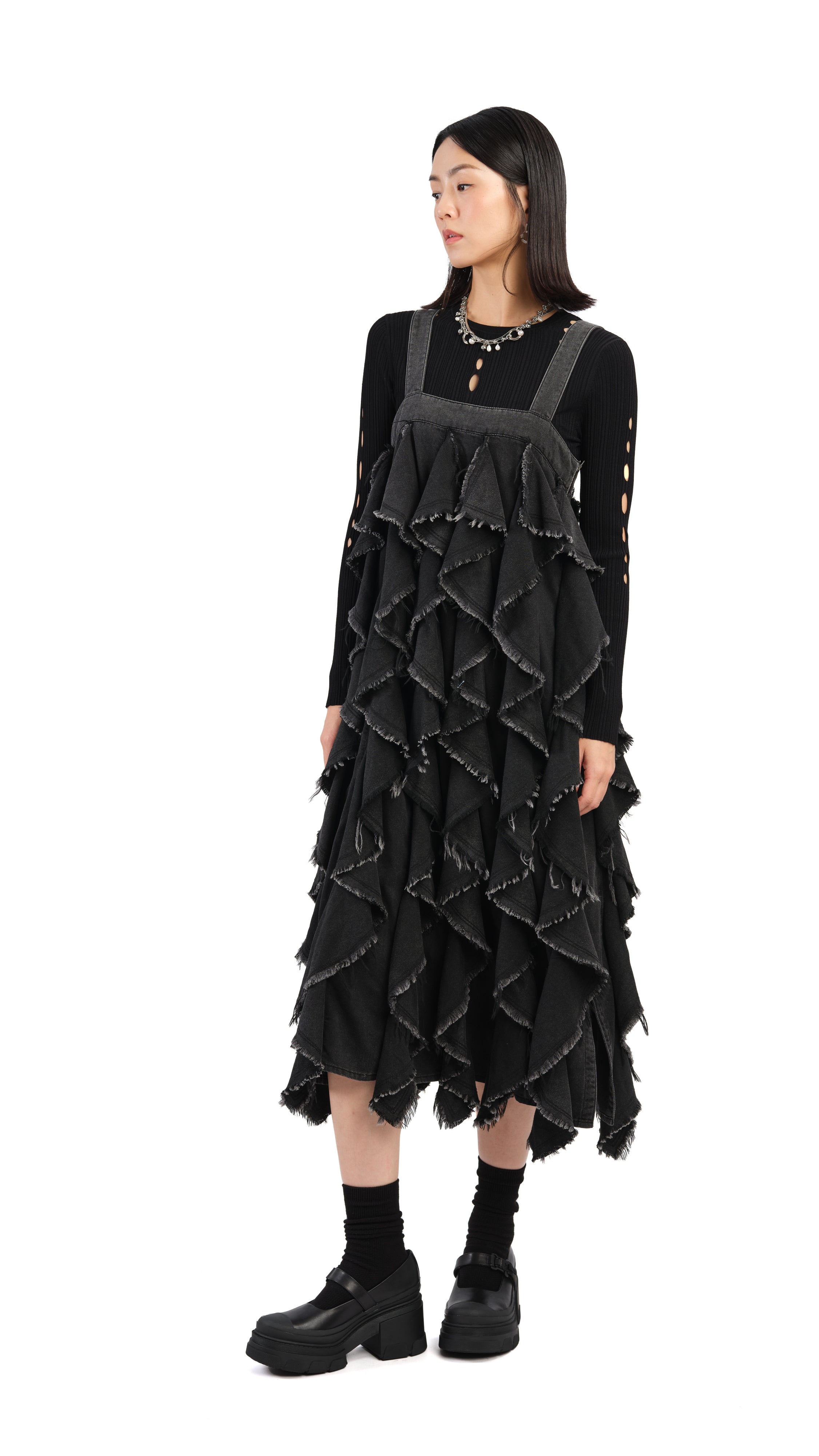 Stylish Ruffles Denim Dress for Women - Trendy Floral Embroidered Casual Summer Dress - Perfect for Brunch, Date Night & Vacation Outfits