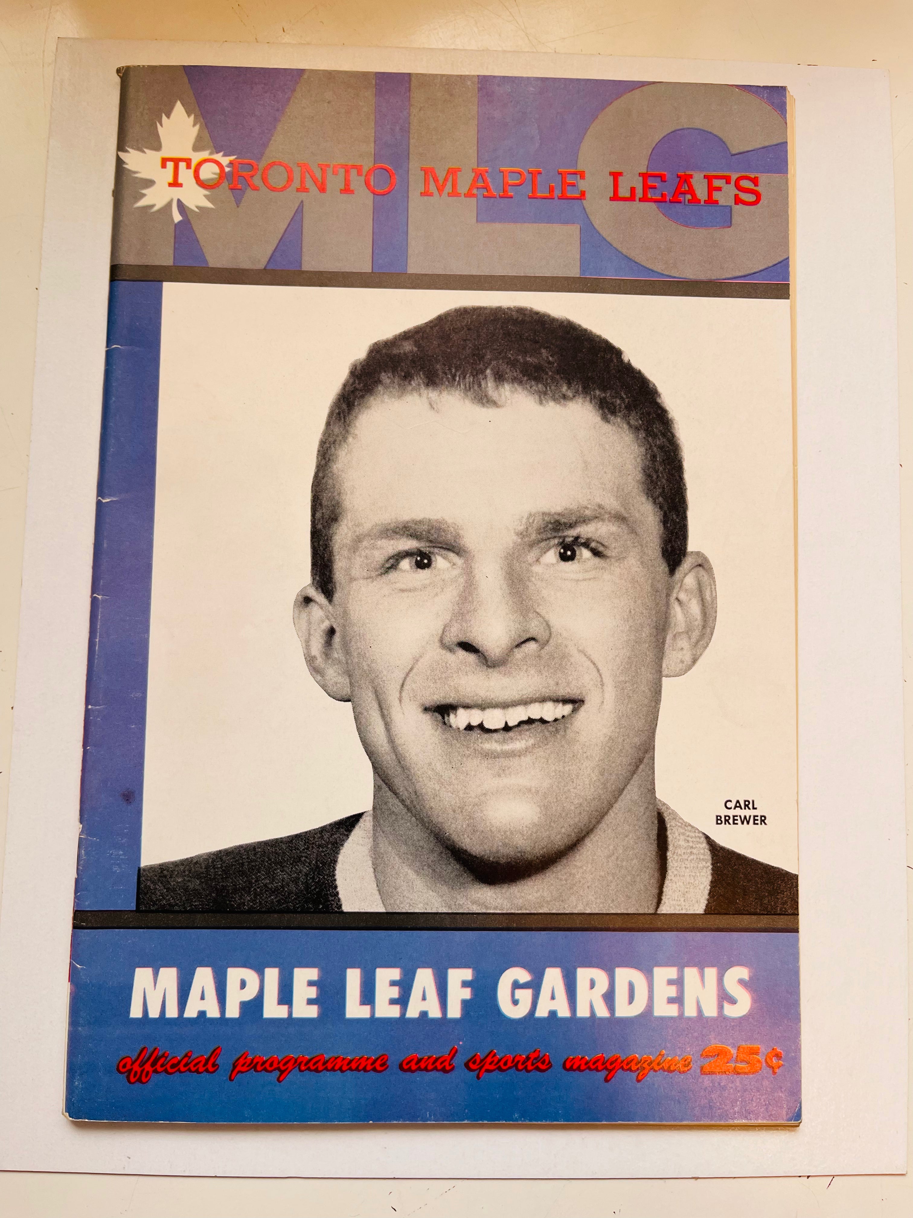 Vintage 1958 Maple Leaf Gardens Hockey Program - Collectible NHL Memorabilia for Hockey Fans & Sports Collectors - Perfect for Framing, Display, and Gifting