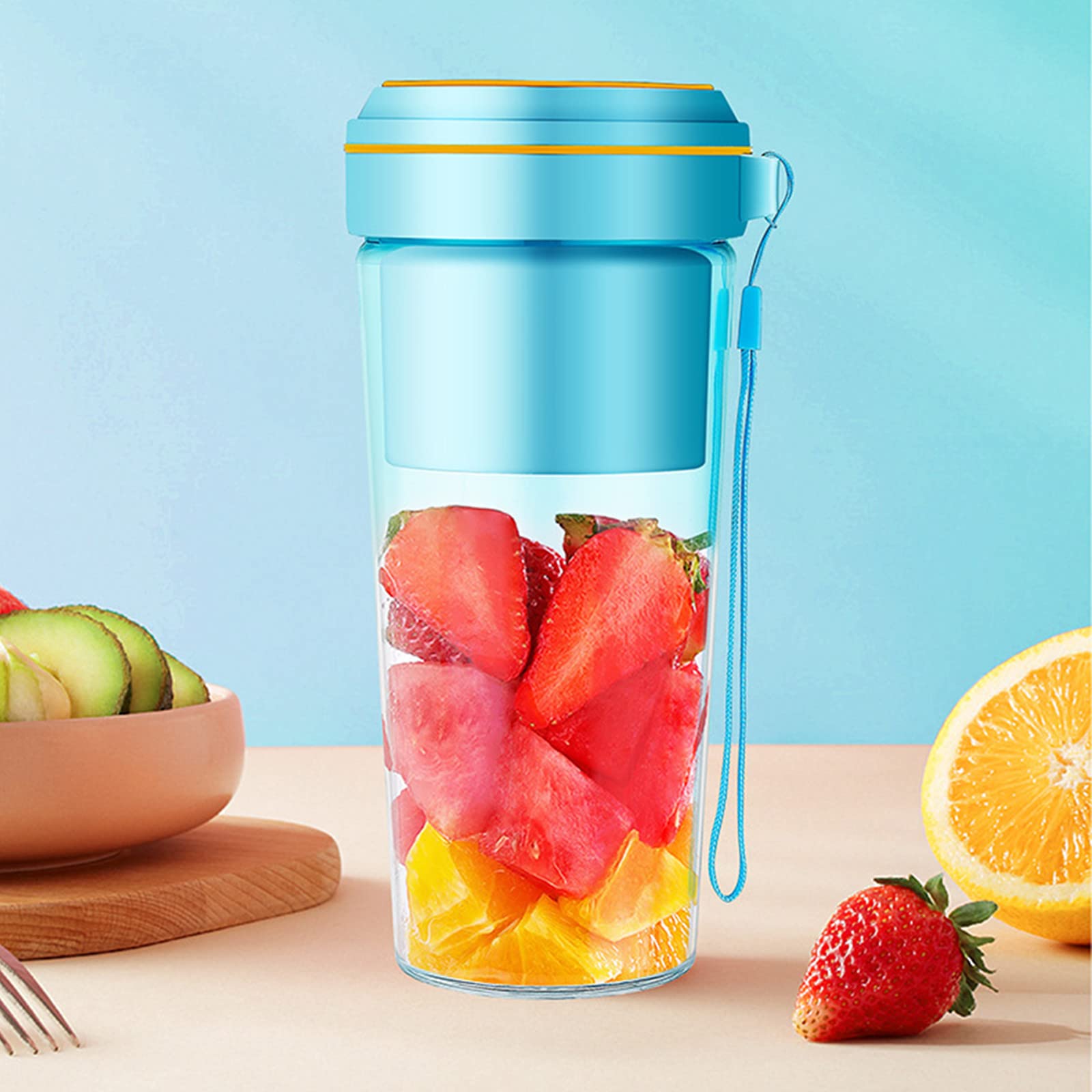 270ml 50W Portable Personal Size Blender - USB Rechargeable Mini Juicer with 4 Stainless Steel Blades for Smoothies, Shakes & Protein Drinks | One-Button Operation & Easy Cleaning | Perfect for Home, Office, Gym & Travel