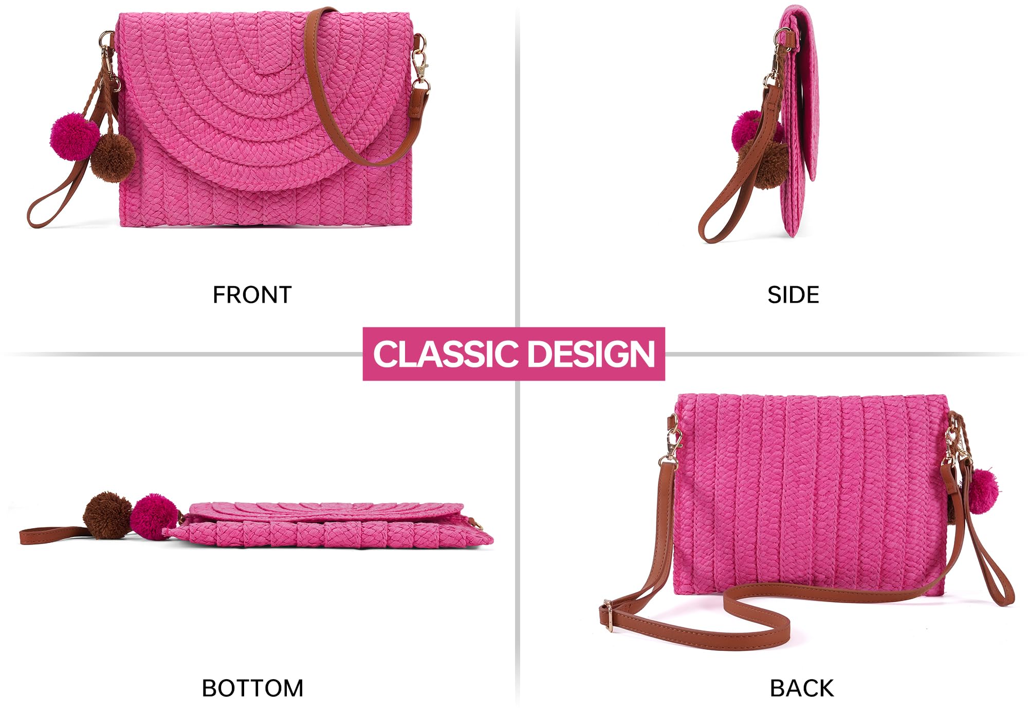 Gold Straw Mesh Beach Bag for Women - Travel & Cosmetic Purse for Outings